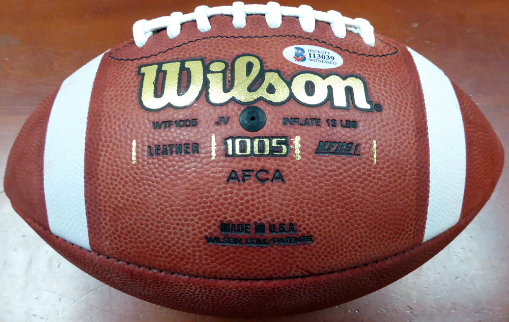 Deshaun Watson Autographed Official NCAA Leather Football Clemson Tigers Beckett BAS Stock #113699 - Image 3