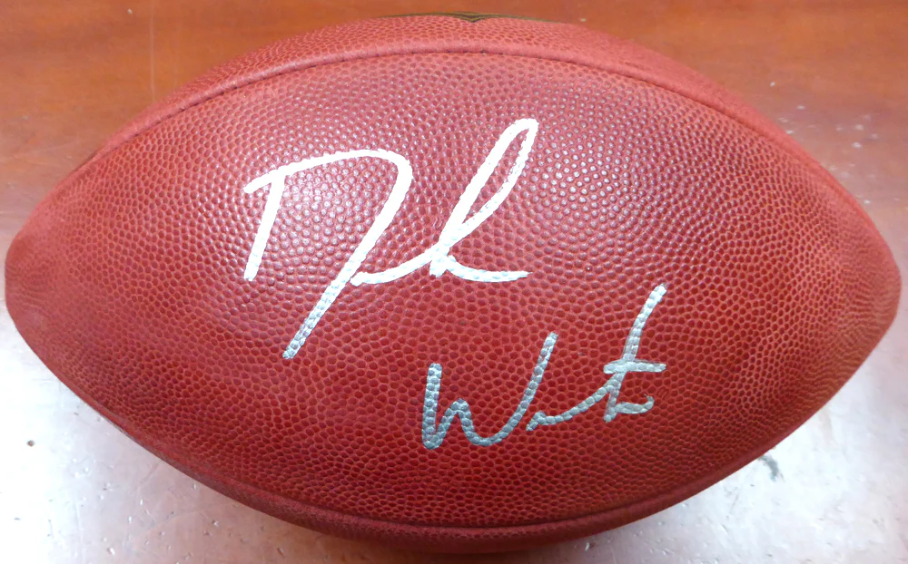 Deshaun Watson Autographed Official NFL Leather Football Cleveland Browns Beckett BAS Stock #113700 - Image 2