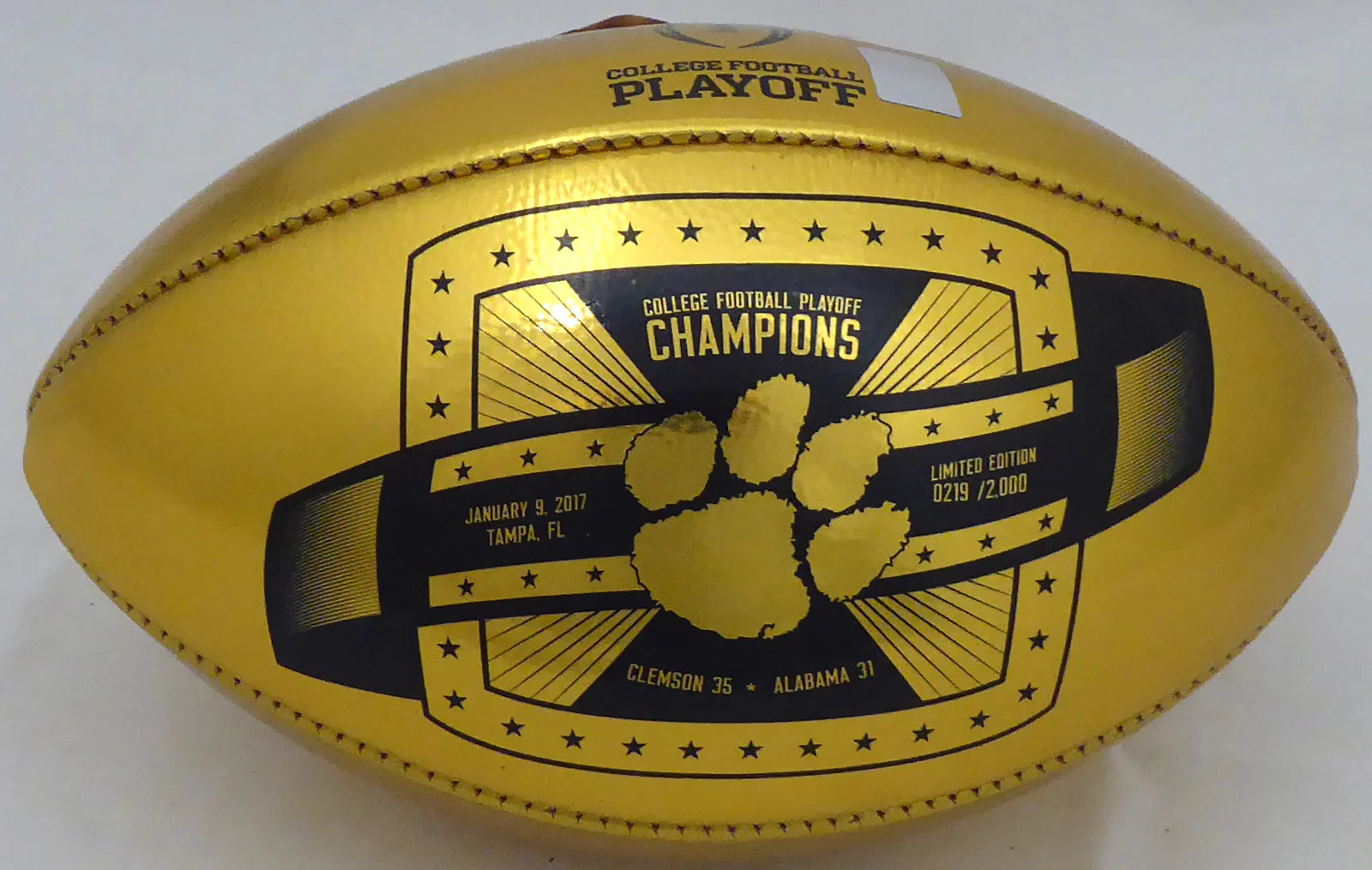 Deshaun Watson Autographed Wilson Gold Limited Edition Clemson Tigers National Champions Football (Smudged) Beckett BAS #I41472 - Image 3