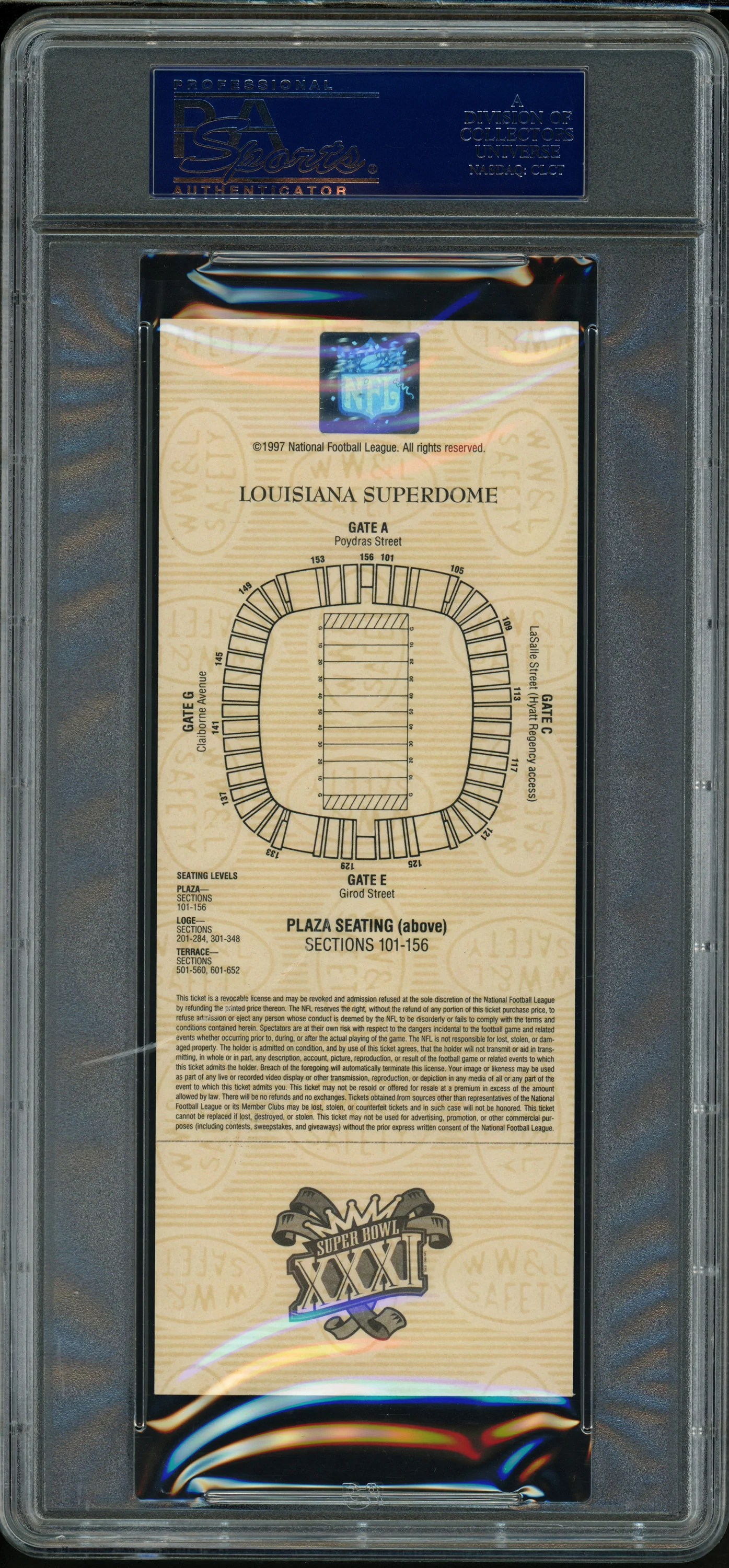 Desmond Howard Autographed 1997 Super Bowl Ticket Gold Variation Green Bay Packers PSA 9 "SB XXXI MVP" PSA/DNA #20009940 - Image 2