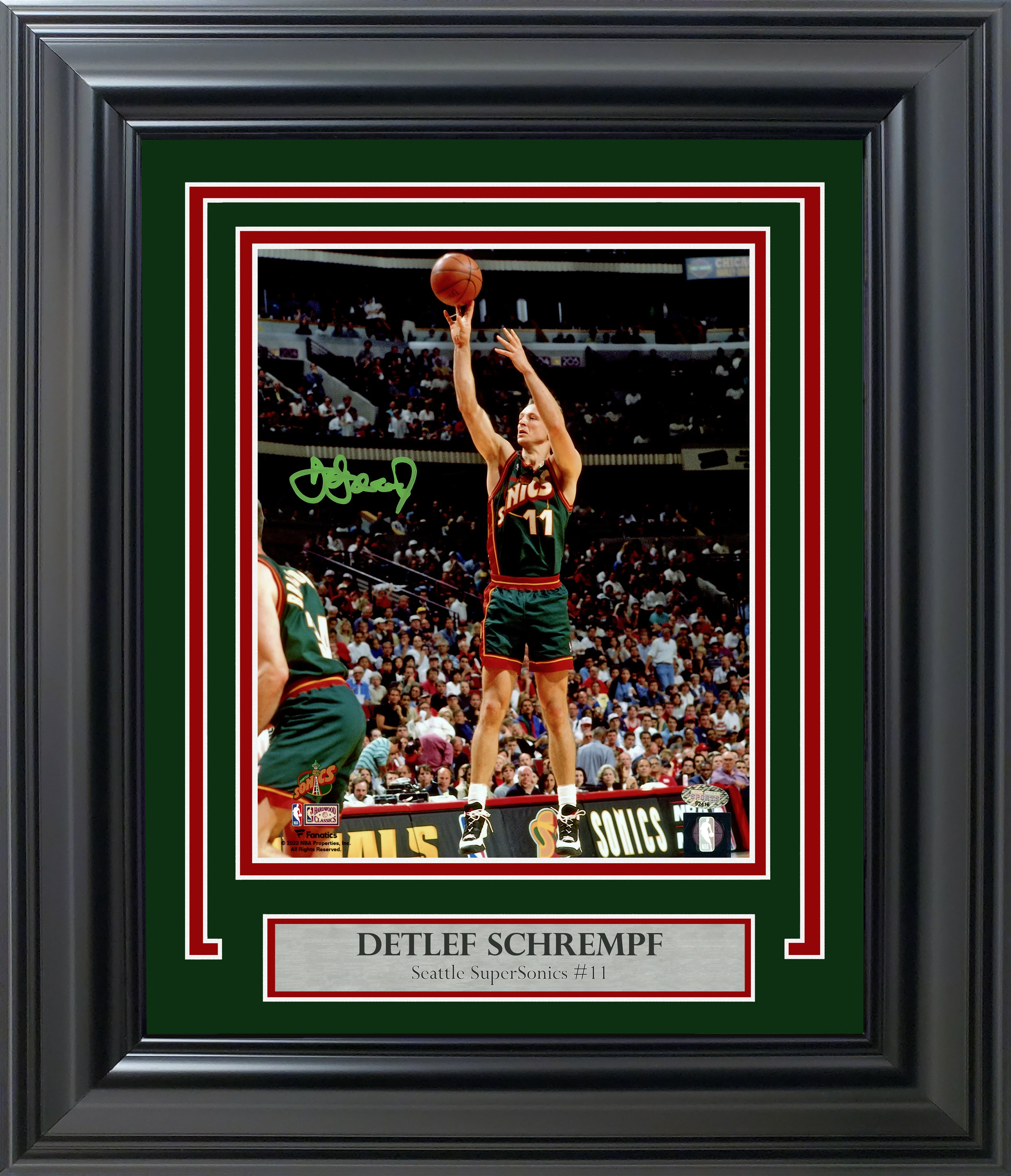 Detlef Schrempf Autographed Framed 8x10 Photo Seattle Supersonics MCS Holo Stock #256683