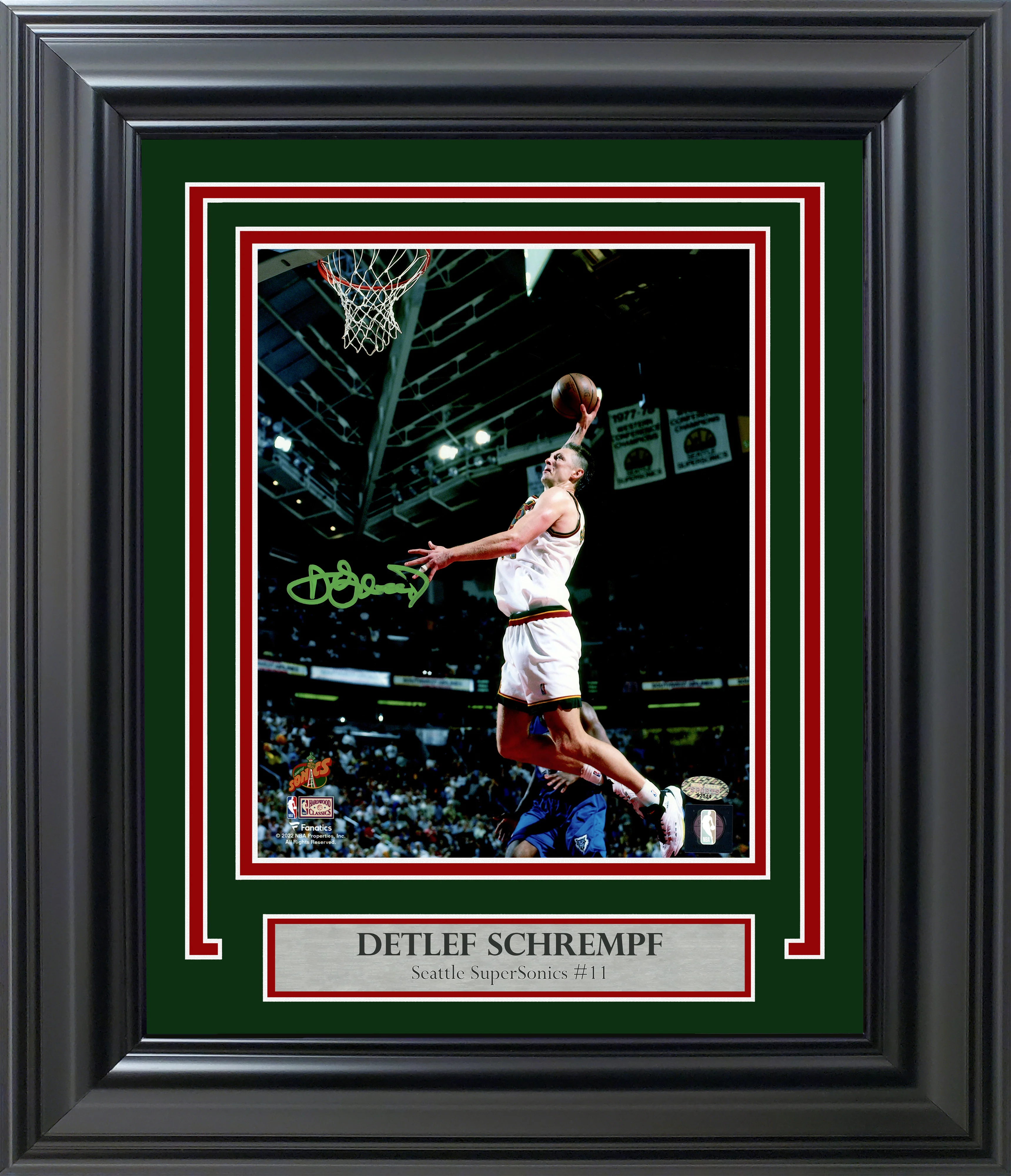 Detlef Schrempf Autographed Framed 8x10 Photo Seattle Supersonics MCS Holo Stock #256684