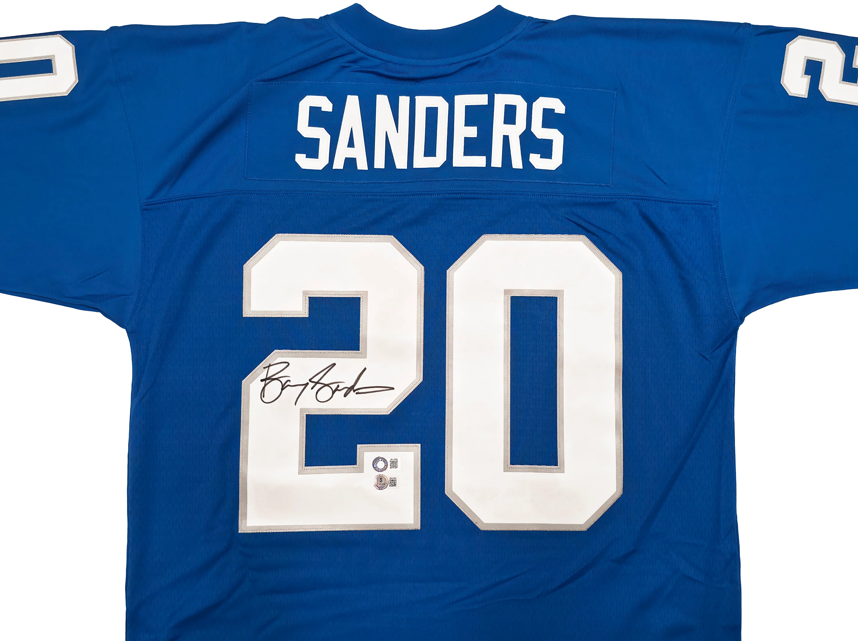 Detroit Lions Barry Sanders Autographed Blue Authentic Mitchell & Ness 1996 NFL Legacy Throwback Jersey Size 52 Beckett BAS QR Stock #260155 - Image 3
