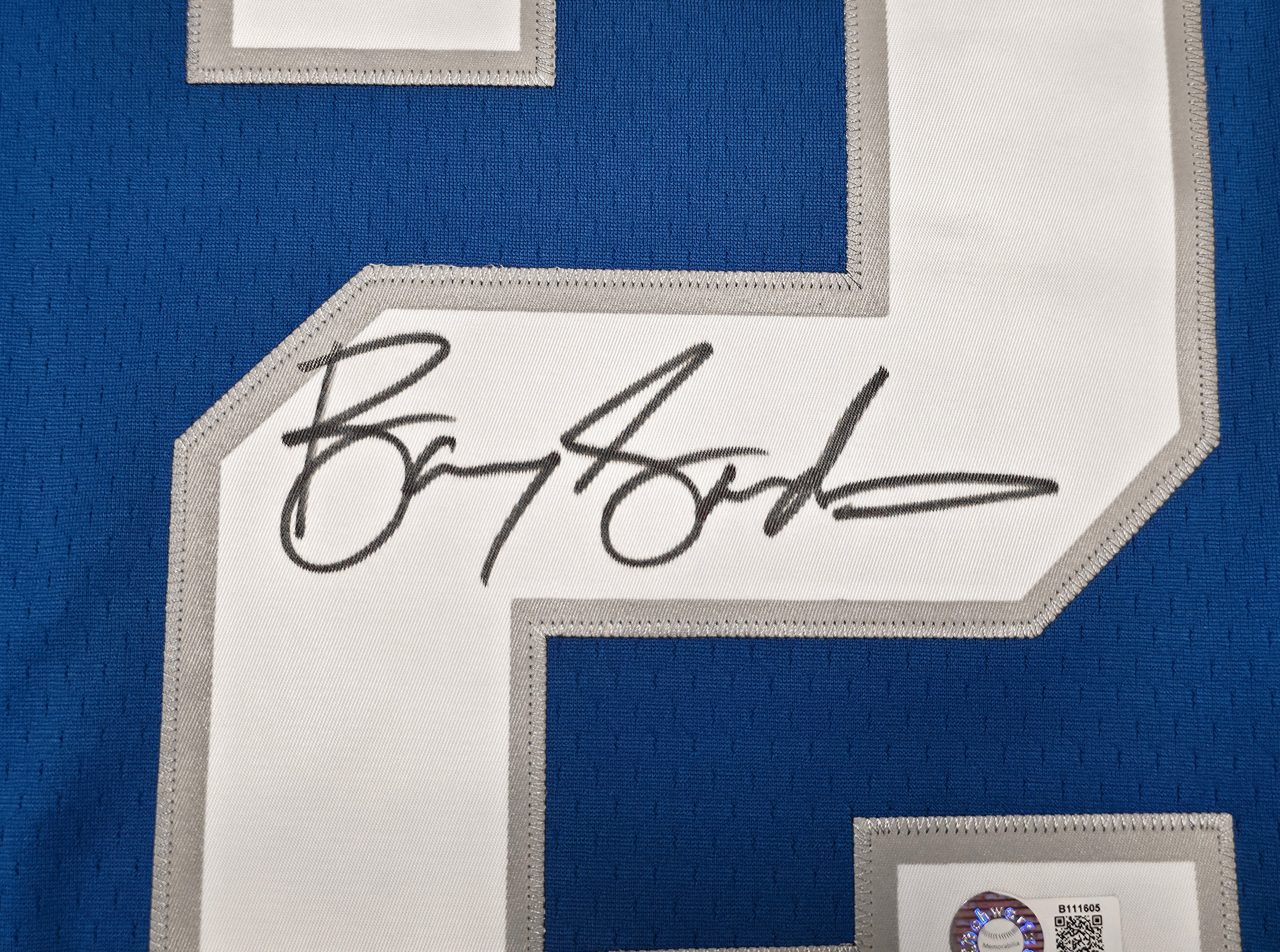 Detroit Lions Barry Sanders Autographed Blue Authentic Mitchell & Ness 1996 NFL Legacy Throwback Jersey Size 52 Beckett BAS QR Stock #260155 - Image 4