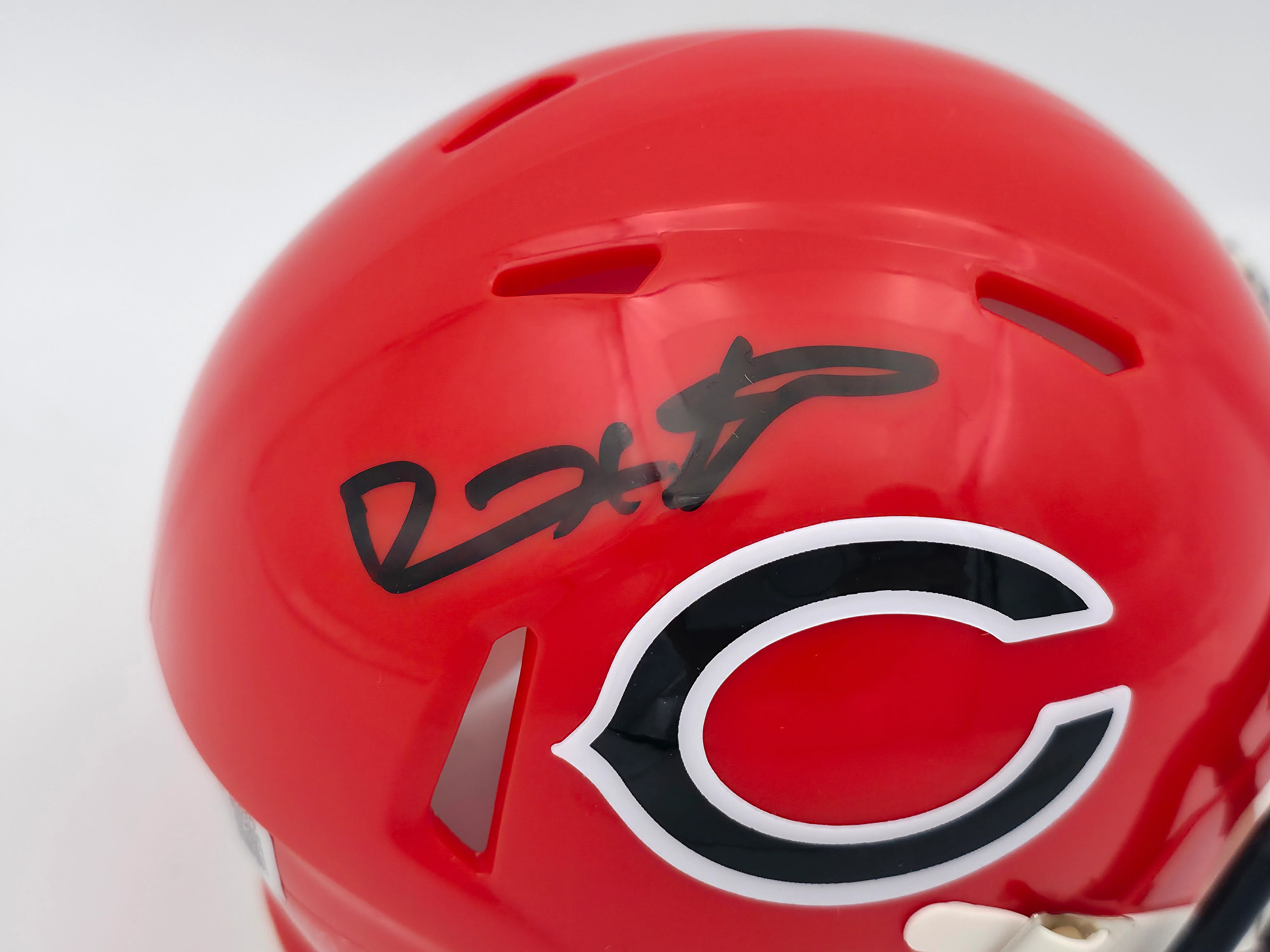 Devin Hester Autographed Chicago Bears 2022 Alternate Orange Speed Mini Helmet Beckett BAS Witness Stock #244040 - Image 2