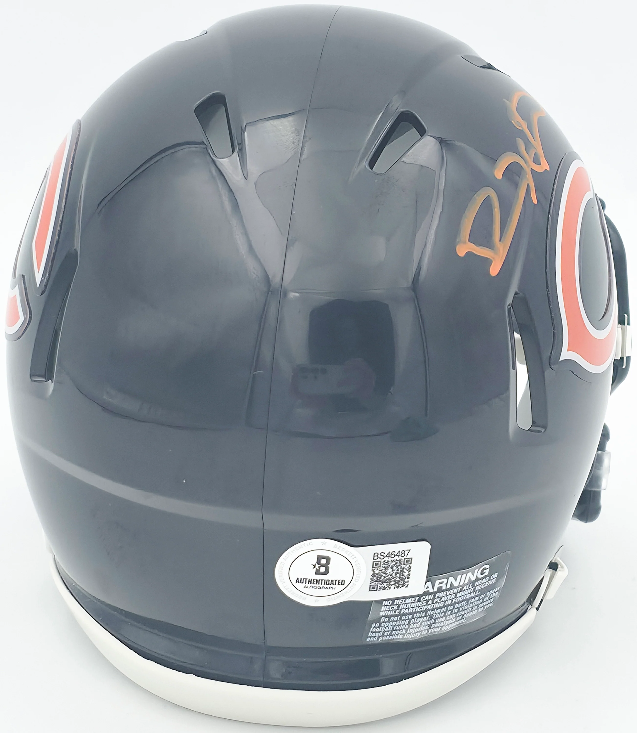Devin Hester Autographed Chicago Bears Blue Speed Mini Helmet Beckett BAS QR #BS46487 - Image 4