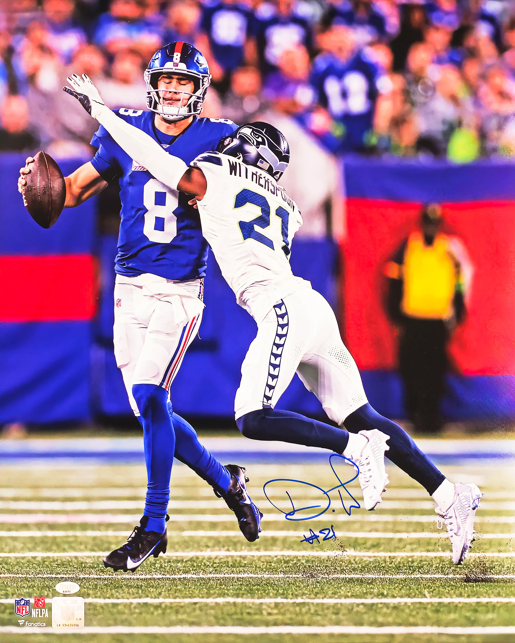 Devon Witherspoon Autographed Framed 16x20 Photo Seattle Seahawks Sack MCS Holo Stock #254237 - Image 2