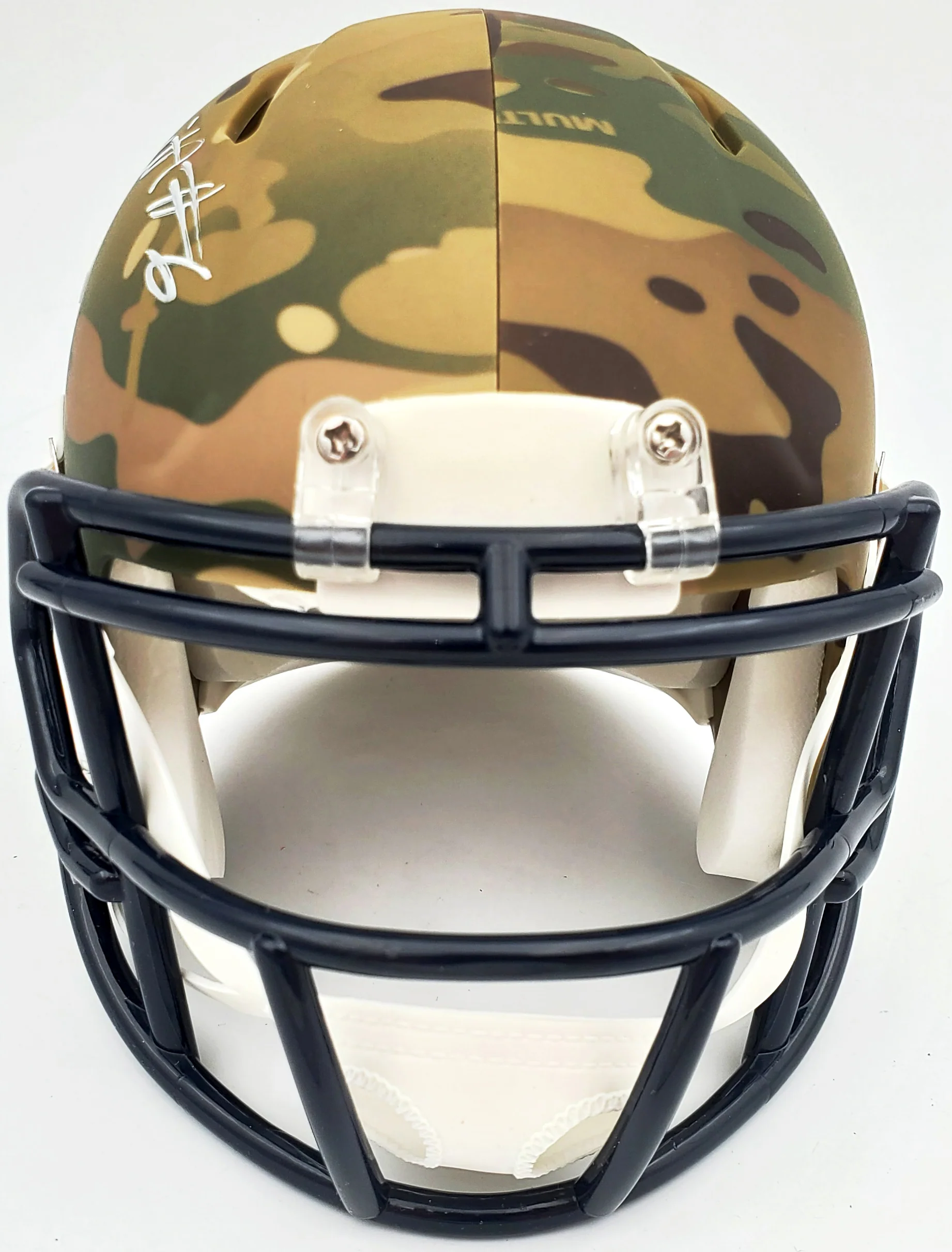 Devonta Smith Autographed Alabama Crimson Tide Camo Speed Mini Helmet Beckett BAS Stock #191111 - Image 5