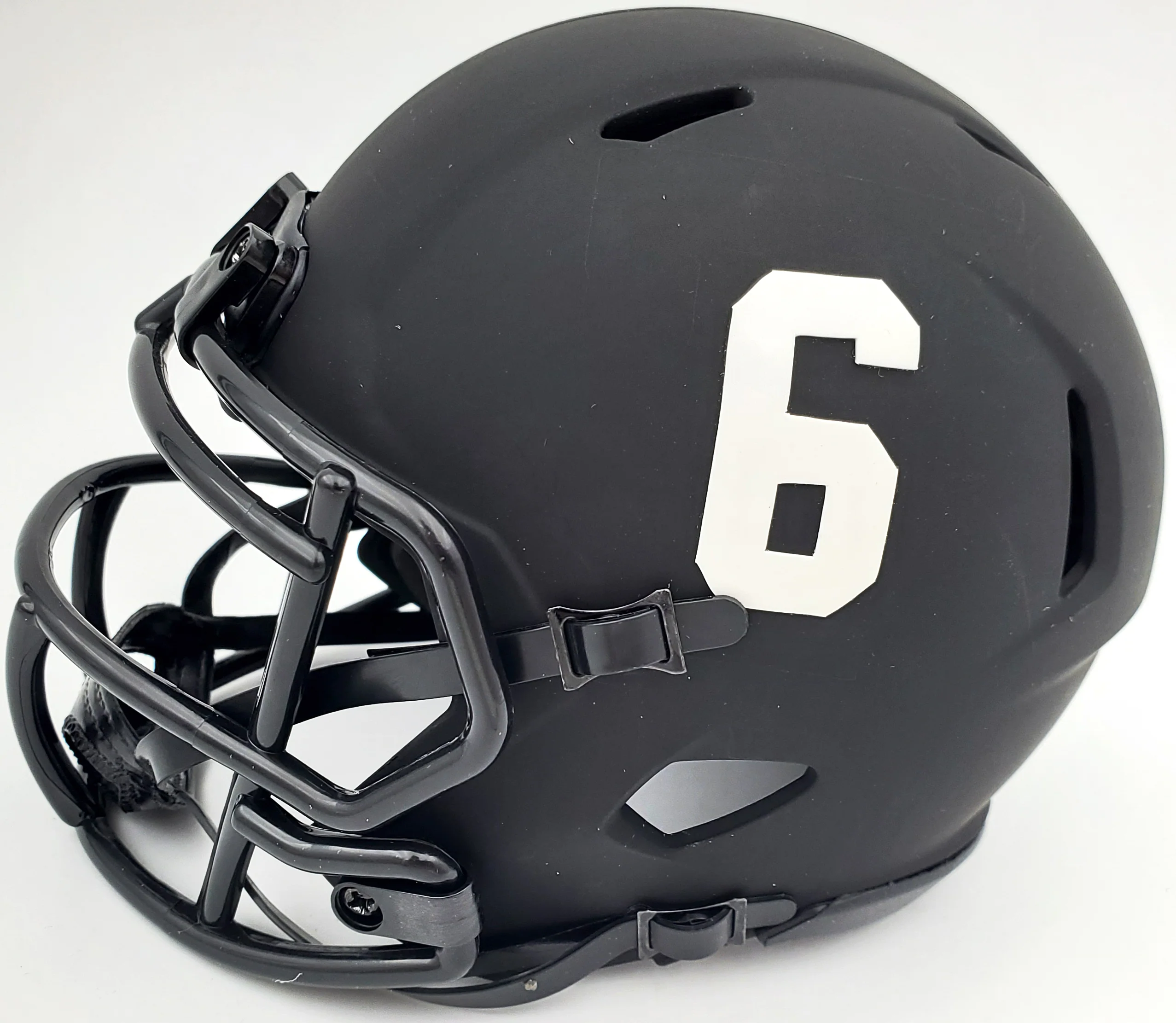 Devonta Smith Autographed Alabama Crimson Tide Eclipse Black Speed Mini Helmet Beckett BAS Stock #191980 - Image 4