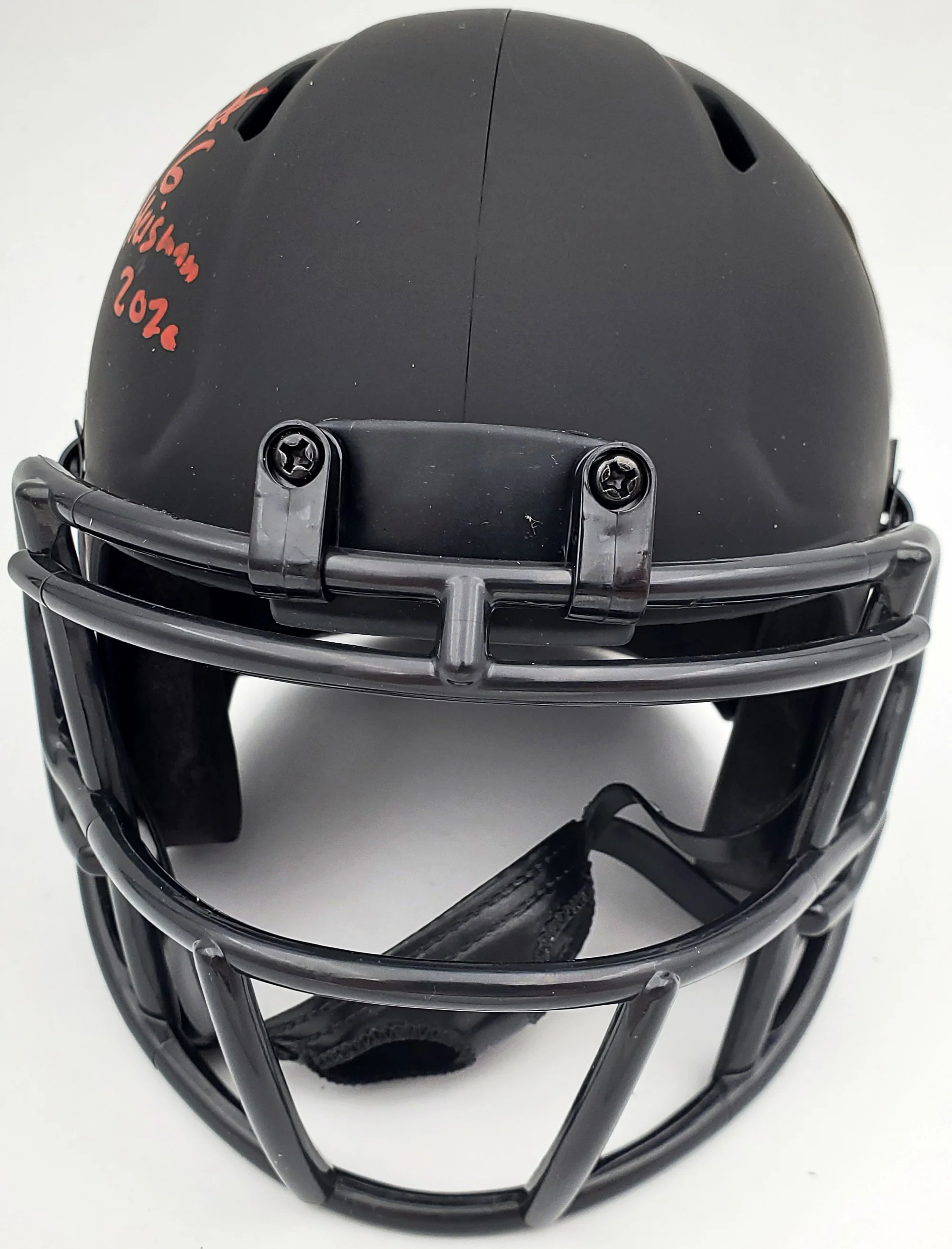 Devonta Smith Autographed Alabama Crimson Tide Eclipse Black Speed Mini Helmet "Heisman 2020" Beckett BAS Stock #191981 - Image 5