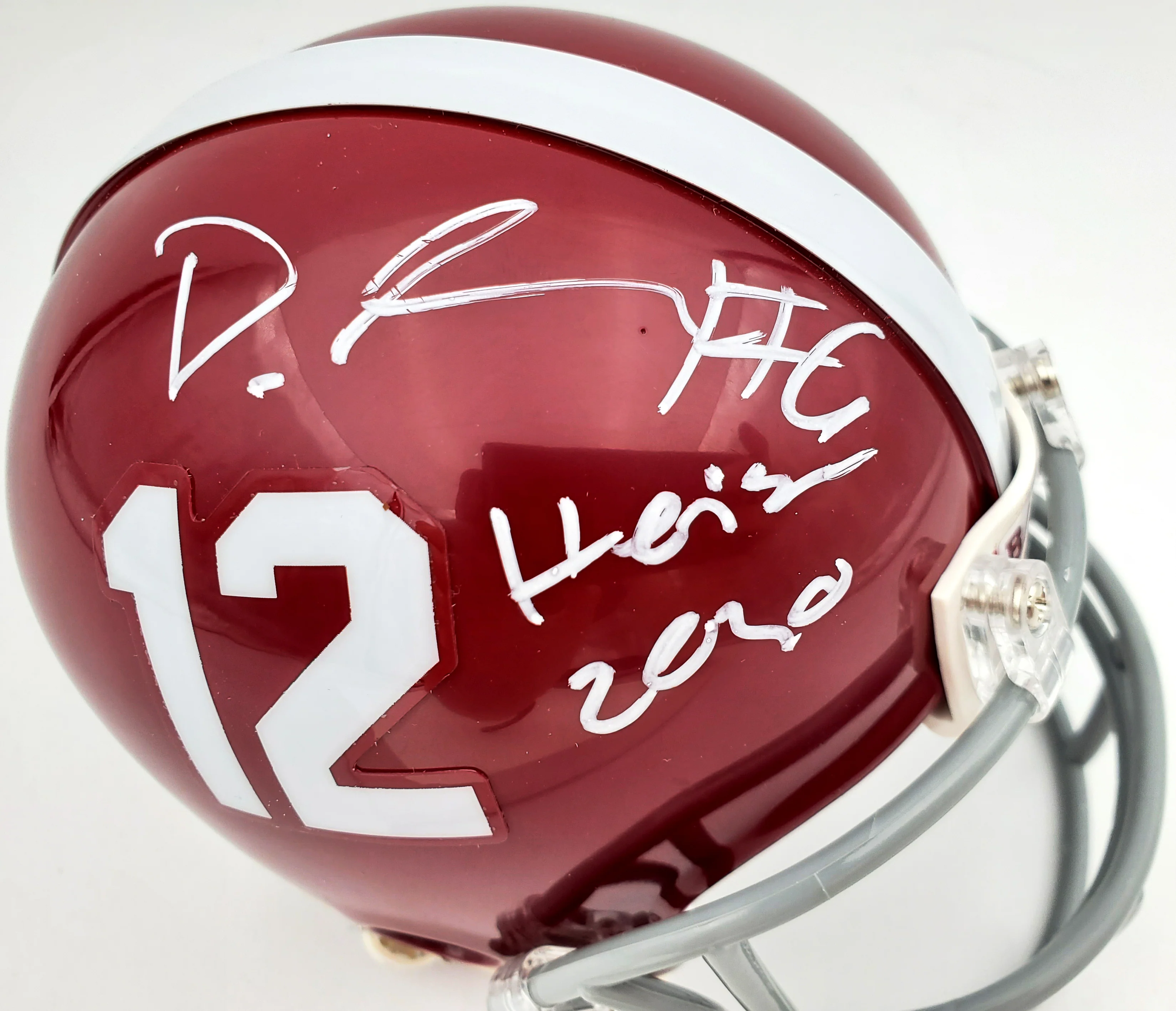 Devonta Smith Autographed Alabama Crimson Tide Mini Helmet "Heisman 2020" Beckett BAS Stock #189553 - Image 2