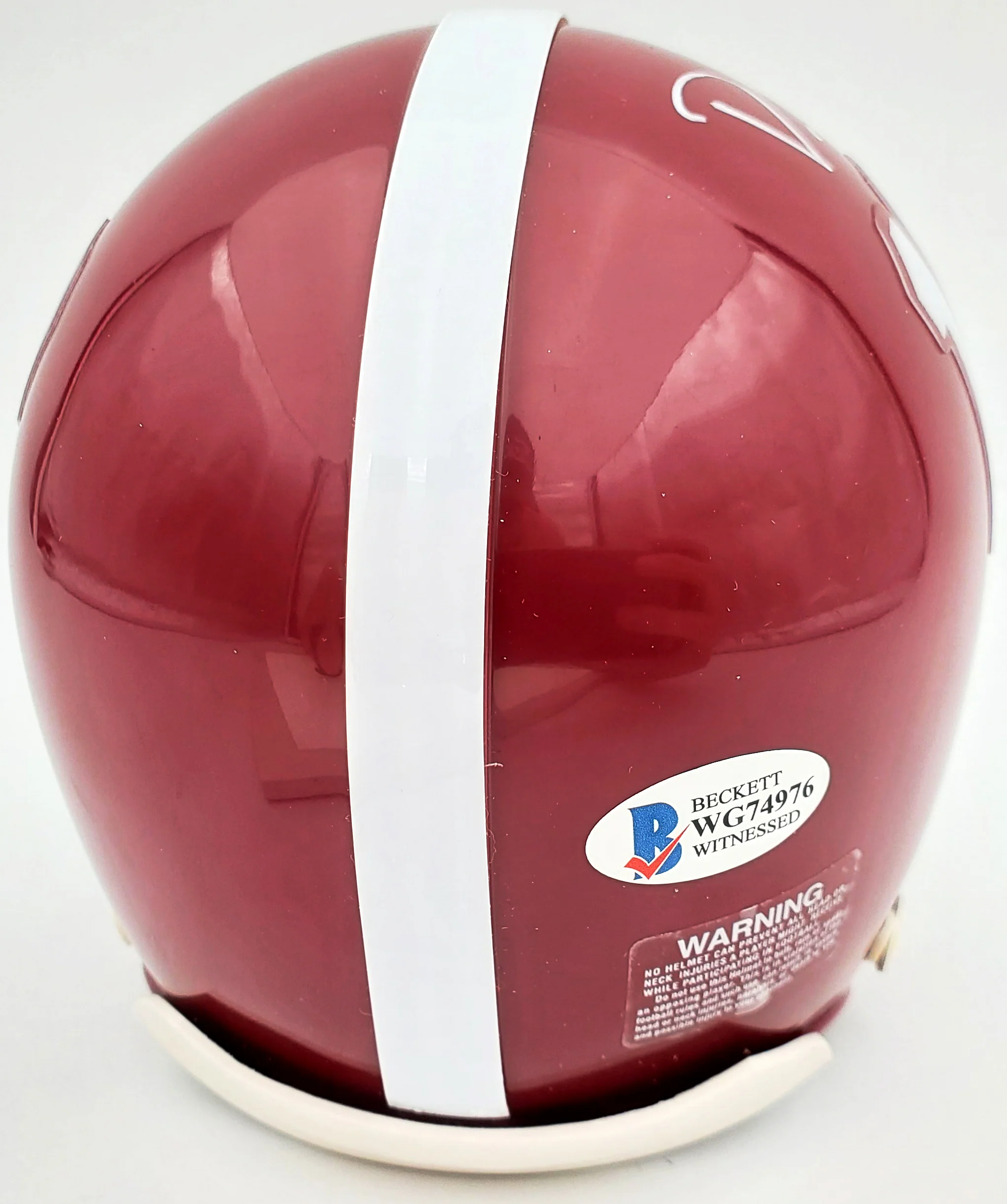 Devonta Smith Autographed Alabama Crimson Tide Mini Helmet "Heisman 2020" Beckett BAS Stock #189553 - Image 3