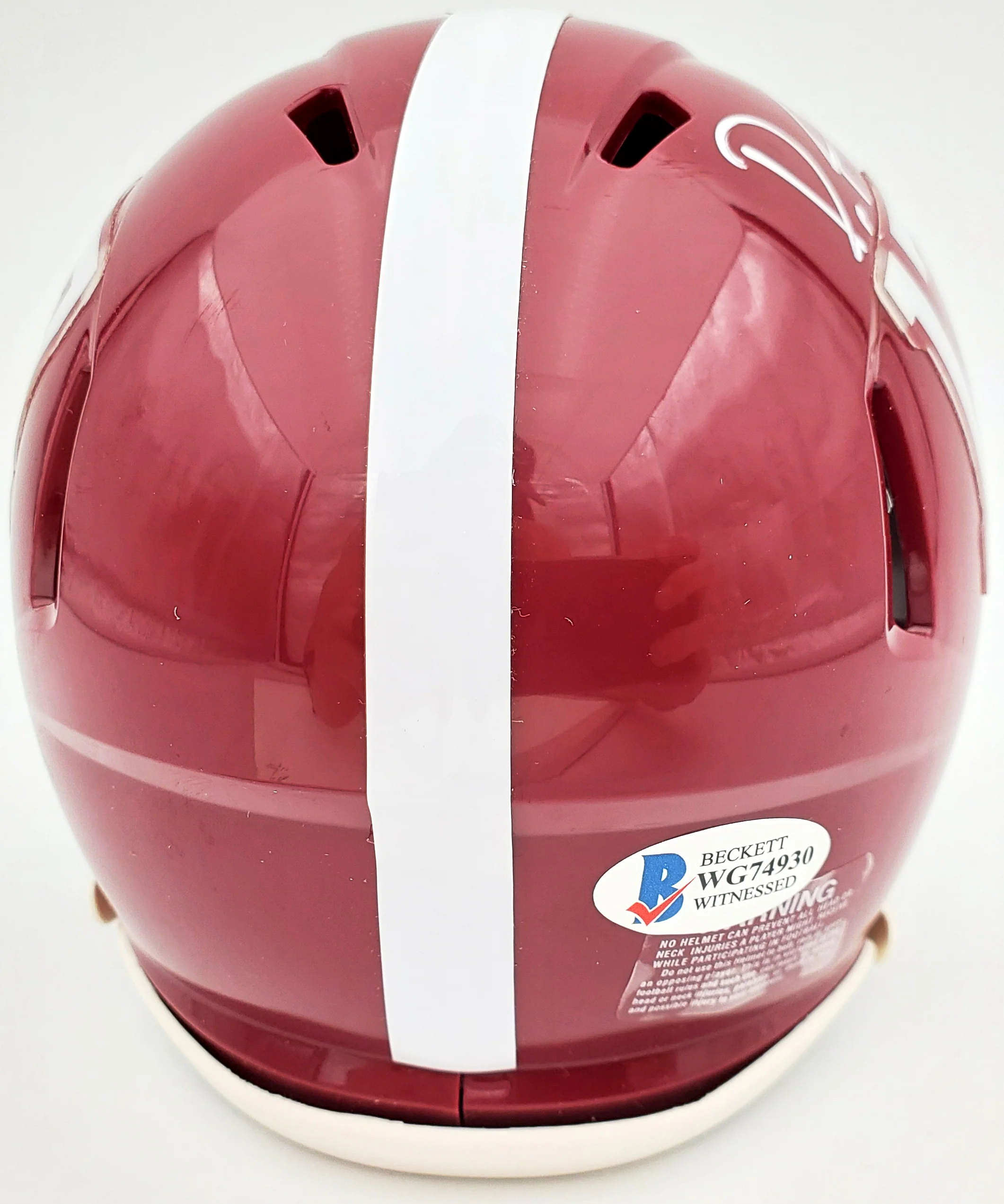 Devonta Smith Autographed Alabama Crimson Tide Speed Mini Helmet "Heisman 2020" Beckett BAS Stock #189552 - Image 3