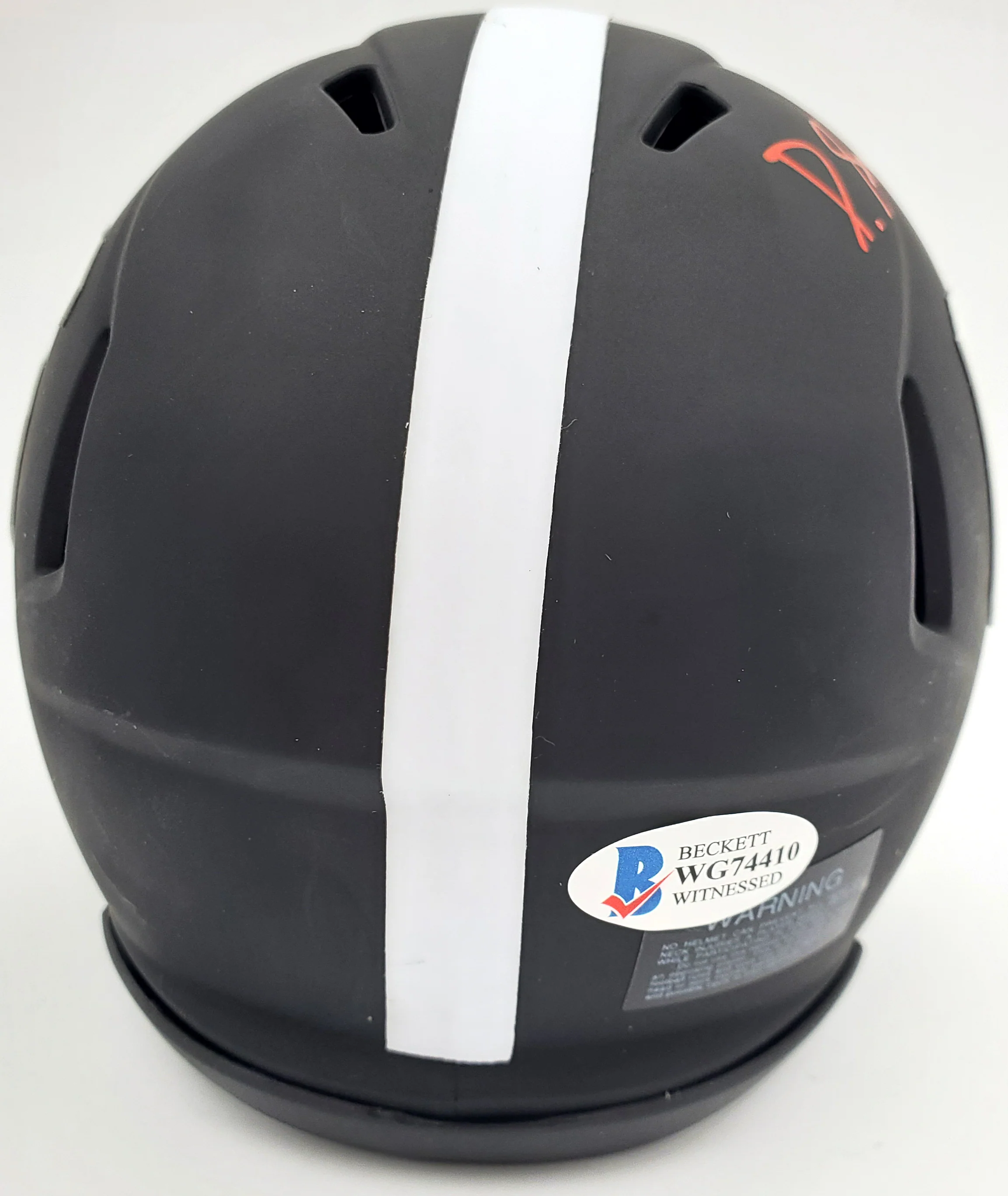 Devonta Smith Autographed Eclipse Black Alabama Crimson Tide Speed Mini Helmet Beckett BAS Stock #189550 - Image 3