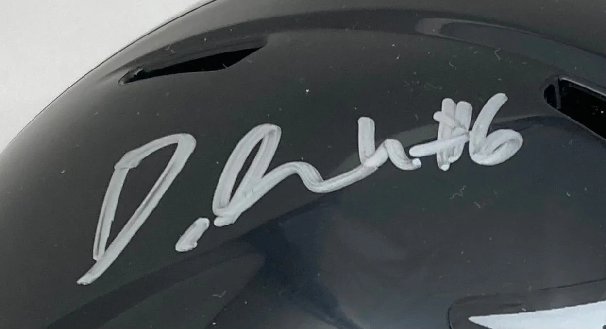 Devonta Smith Signed Philadelphia Eagles Alternate Mini Speed Helmet Fanatics - Image 2