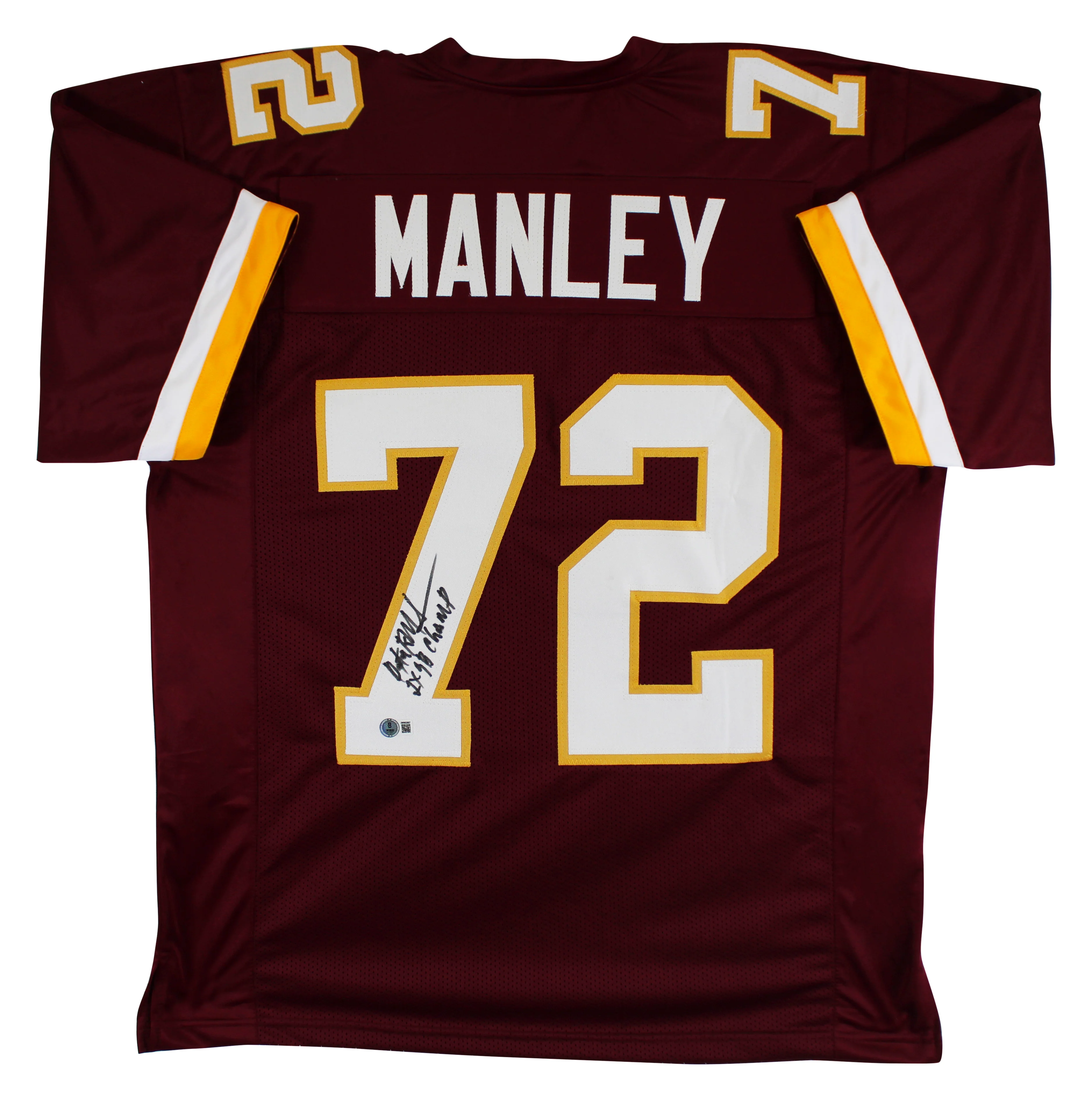 Dexter Manley "2x SB Champ" Authentic Signed Maroon Pro Style Jersey BAS Witness - Image 2