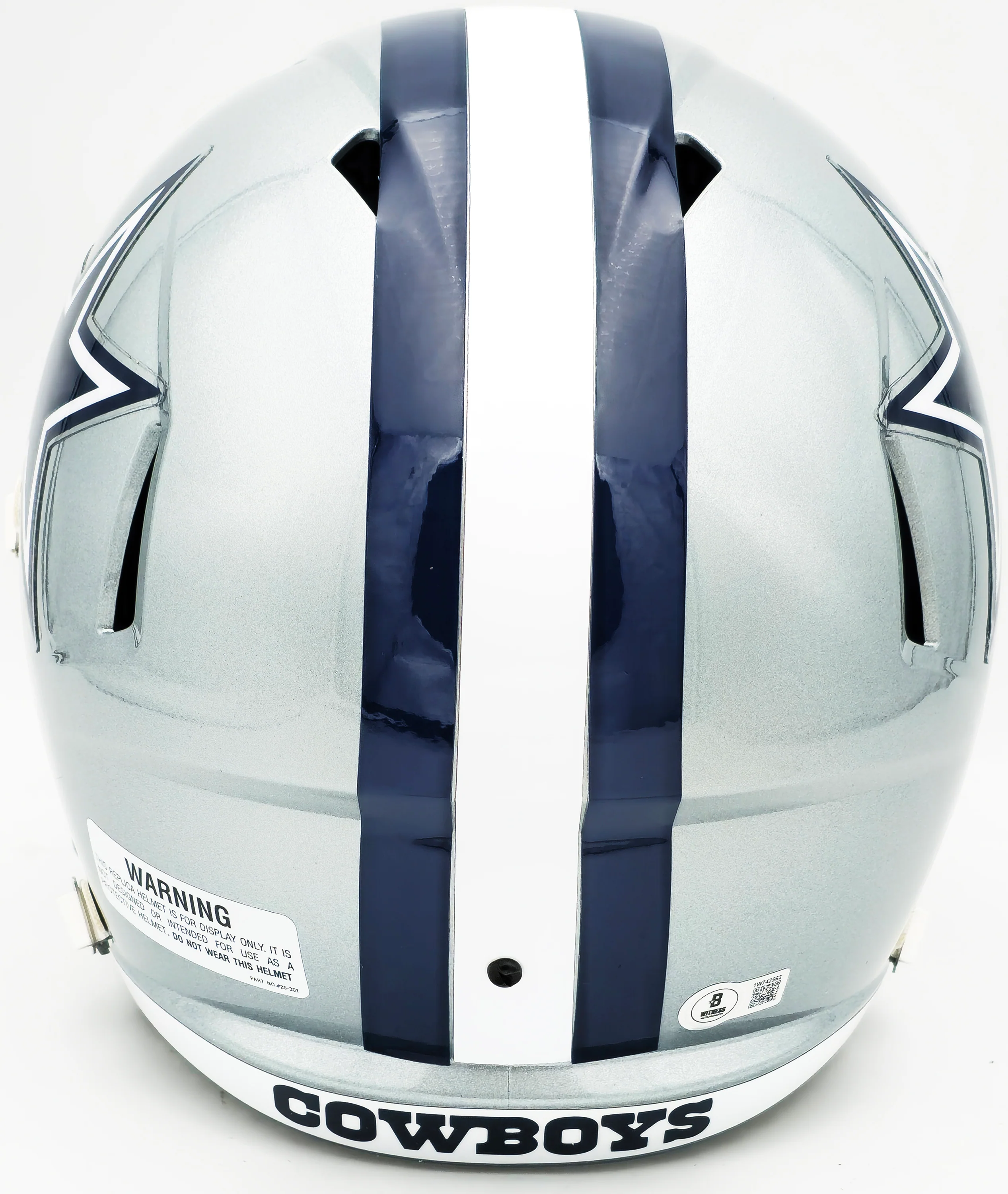 Dez Bryant Autographed Dallas Cowboys Silver Full Size Speed Replica Helmet Beckett BAS Witness Stock #230225 - Image 4