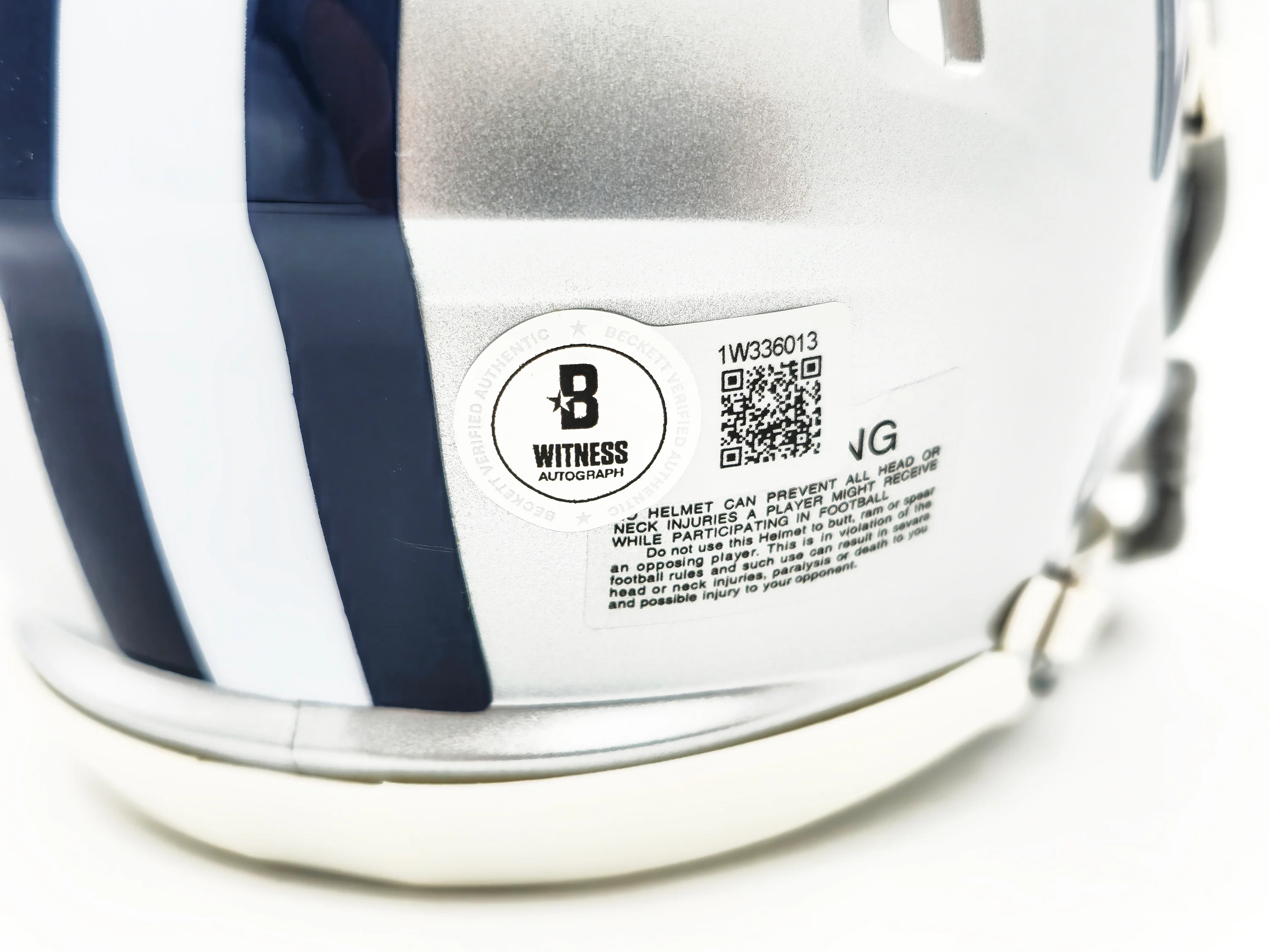 Dez Bryant Autographed Dallas Cowboys Silver Speed Mini Helmet Beckett BAS Witness Stock #230224 - Image 5