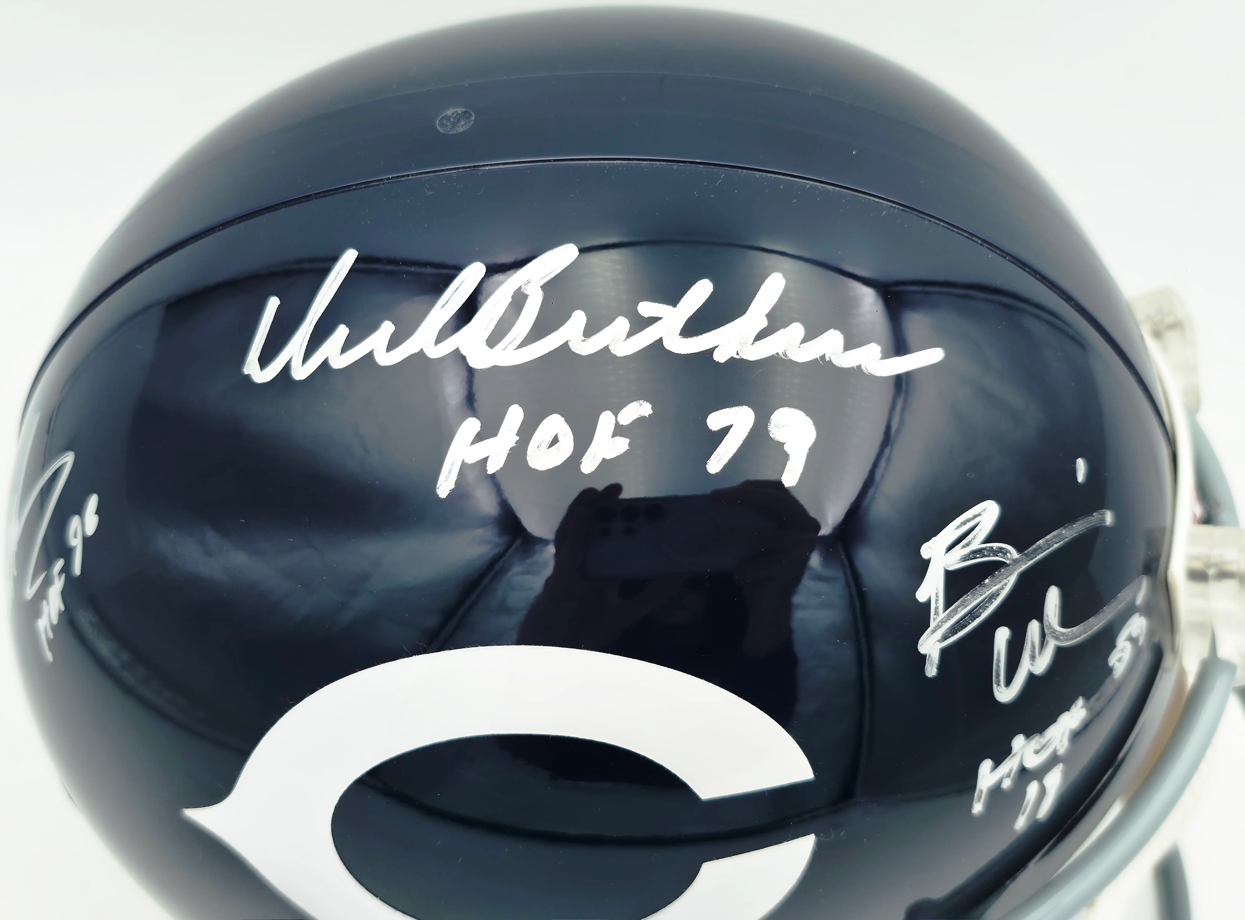 Dick Butkus, Mike Singletary and Brian Urlacher Autographed Chicago Bears Blue Full Size Replica Helmet "HOF" #2/500 Beckett BAS #G05460 - Image 2