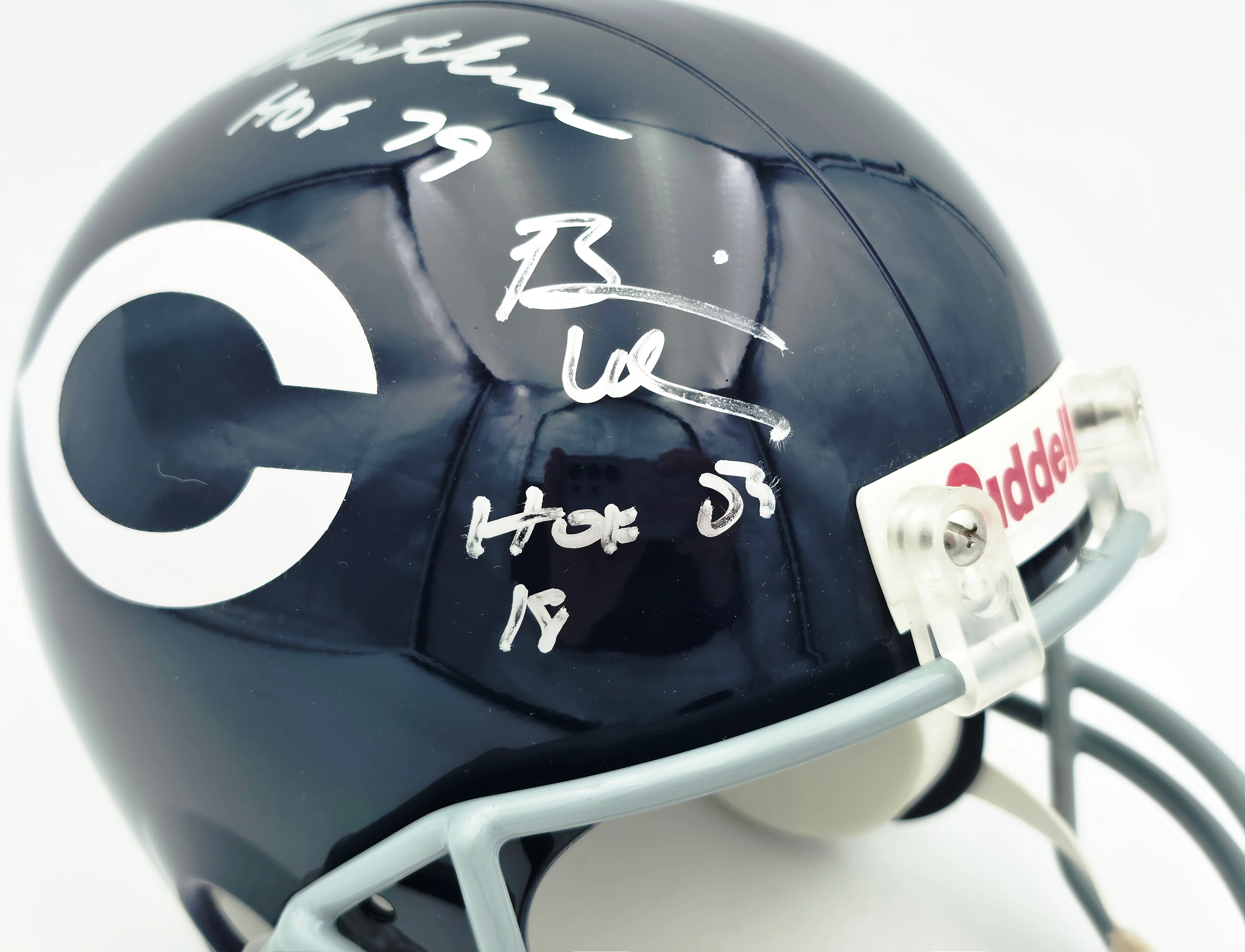 Dick Butkus, Mike Singletary and Brian Urlacher Autographed Chicago Bears Blue Full Size Replica Helmet "HOF" #4/500 Beckett BAS #G05450 - Image 3