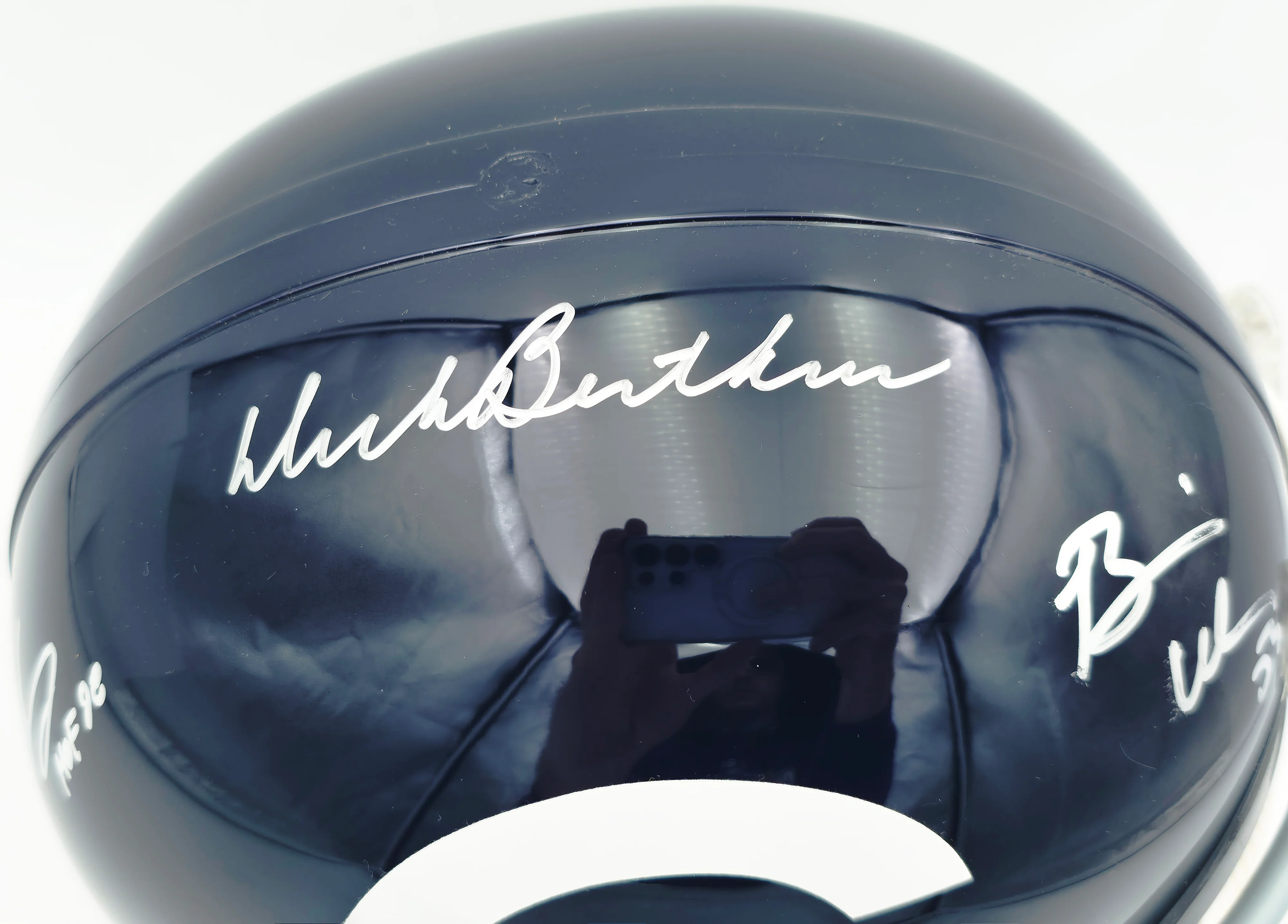 Dick Butkus, Mike Singletary and Brian Urlacher Autographed Chicago Bears Blue Full Size Replica Helmet "HOF" #40/500 Beckett BAS #G05473 - Image 2