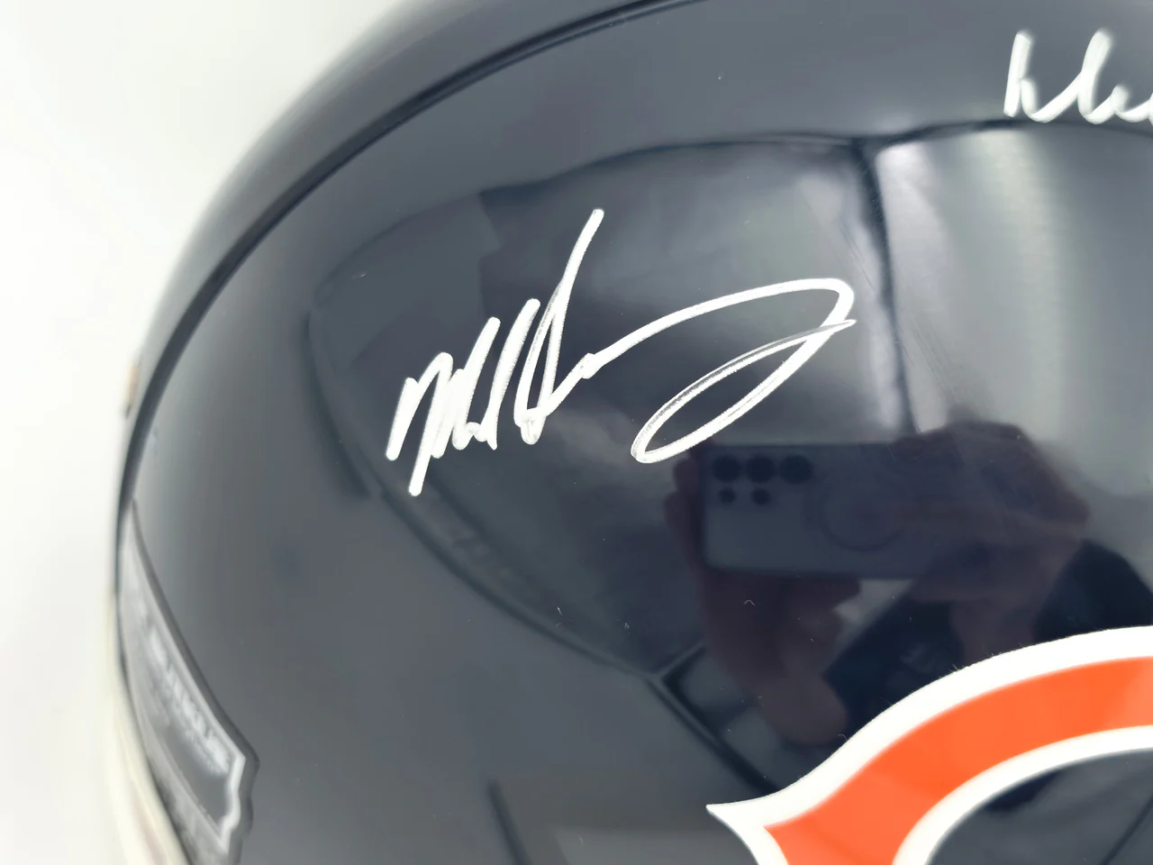 Dick Butkus, Mike Singletary and Brian Urlacher Autographed Chicago Bears Blue Full Size Speed Authentic Helmet Beckett BAS Stock #261936 - Image 4