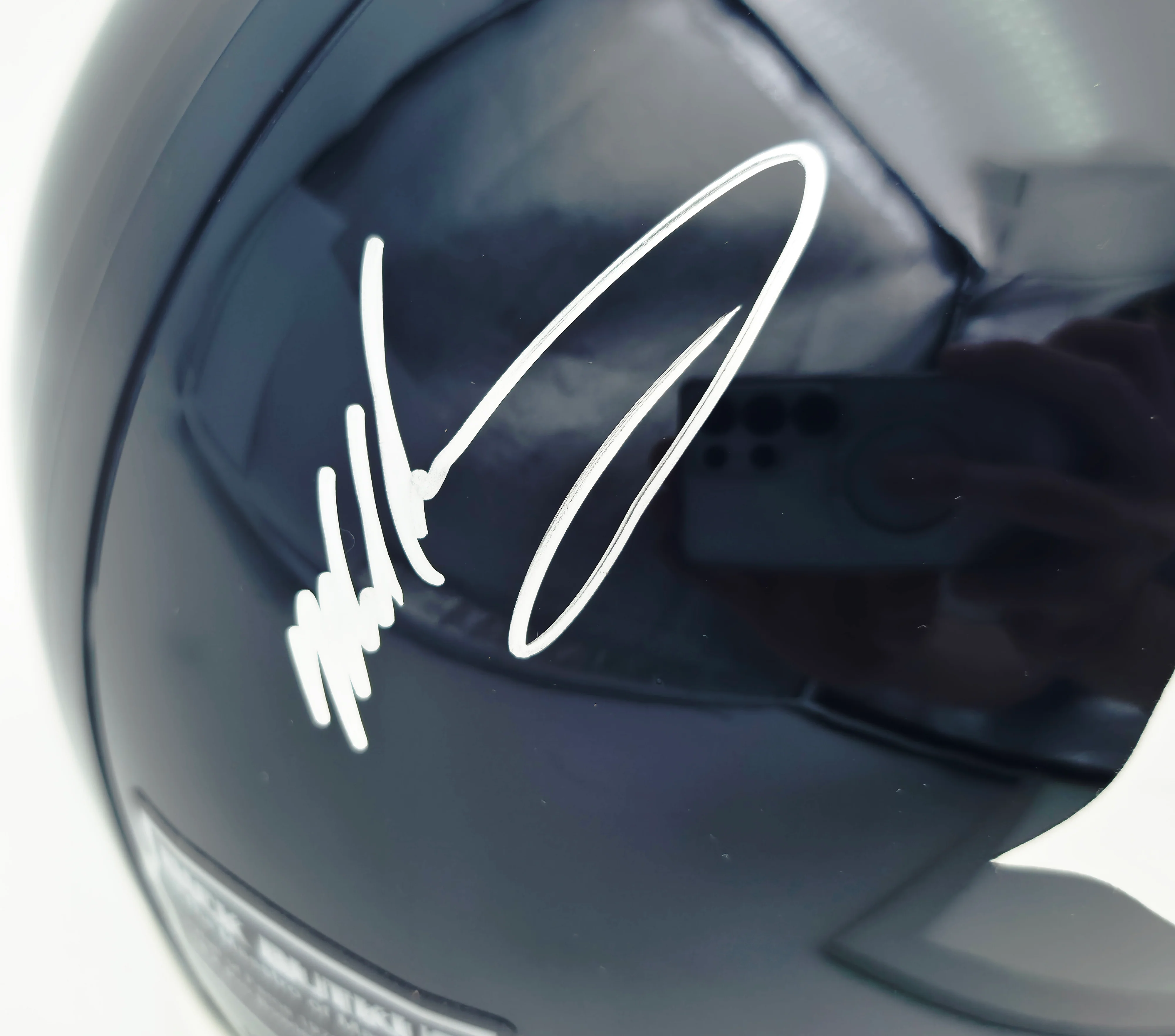 Dick Butkus, Mike Singletary and Brian Urlacher Autographed Chicago Bears Blue Full Size Speed Replica Helmet Beckett BAS Stock #261937 - Image 4