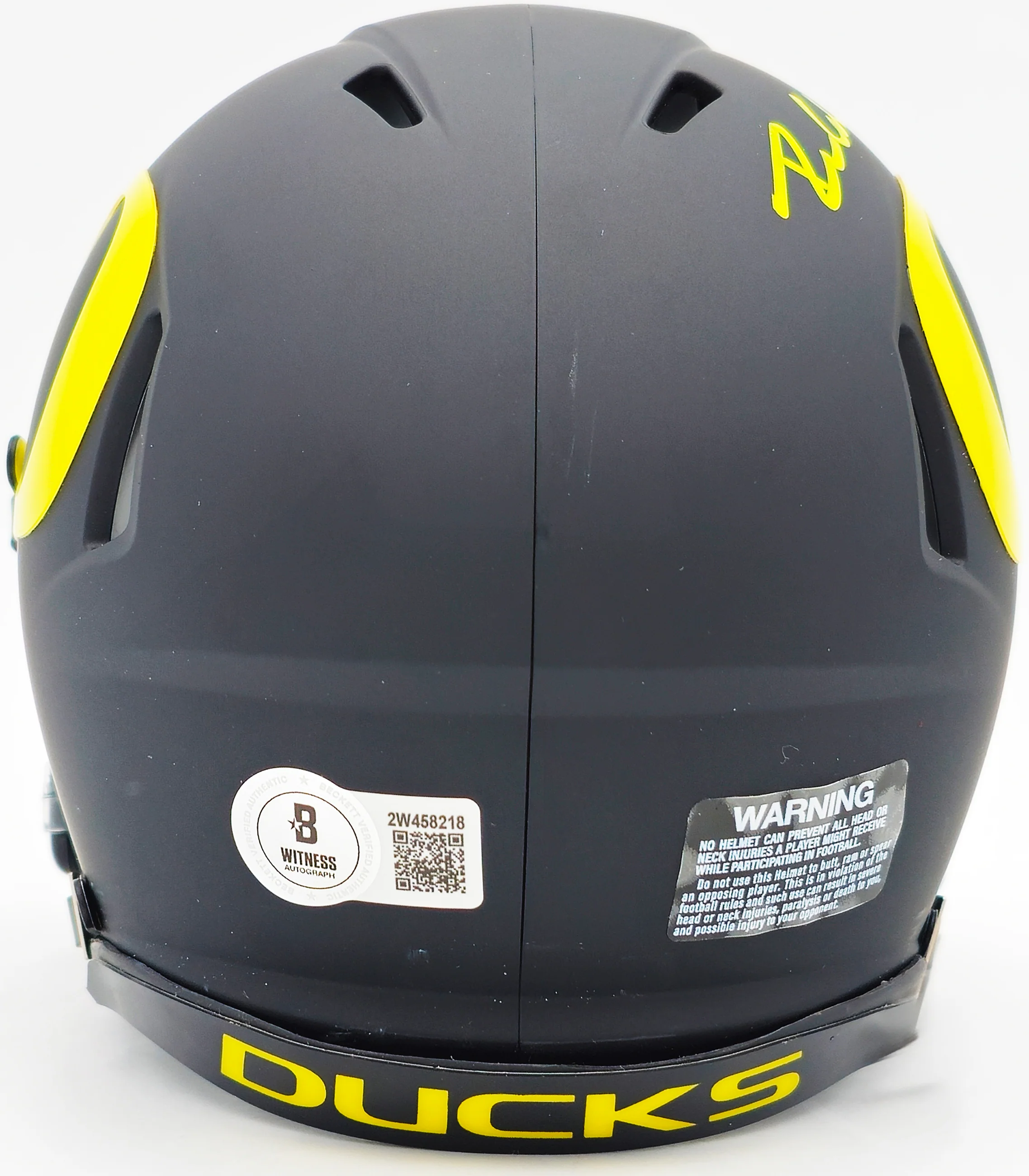Dillon Gabriel Autographed Oregon Ducks Black Speed Mini Helmet Beckett BAS Witness Stock #235760 - Image 4