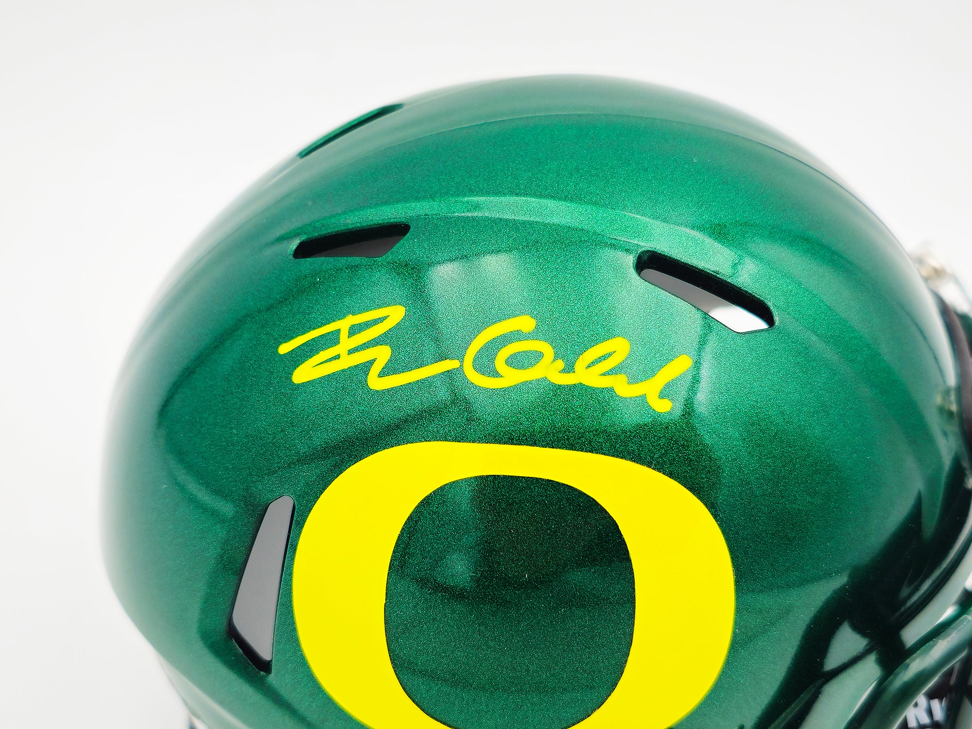 Dillon Gabriel Autographed Oregon Ducks Green Speed Mini Helmet Beckett BAS Witness Stock #235761 - Image 2