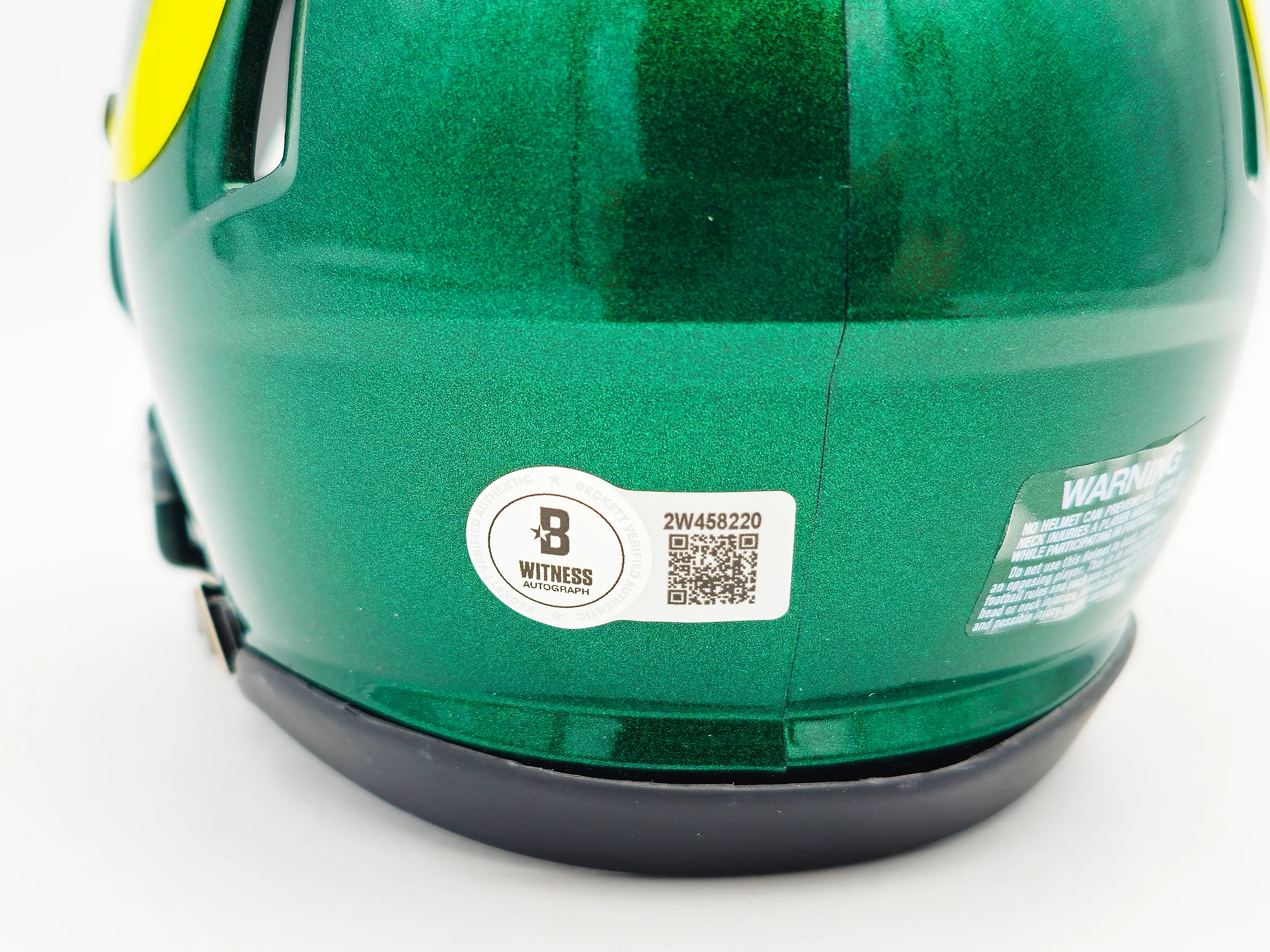 Dillon Gabriel Autographed Oregon Ducks Green Speed Mini Helmet Beckett BAS Witness Stock #235761 - Image 5