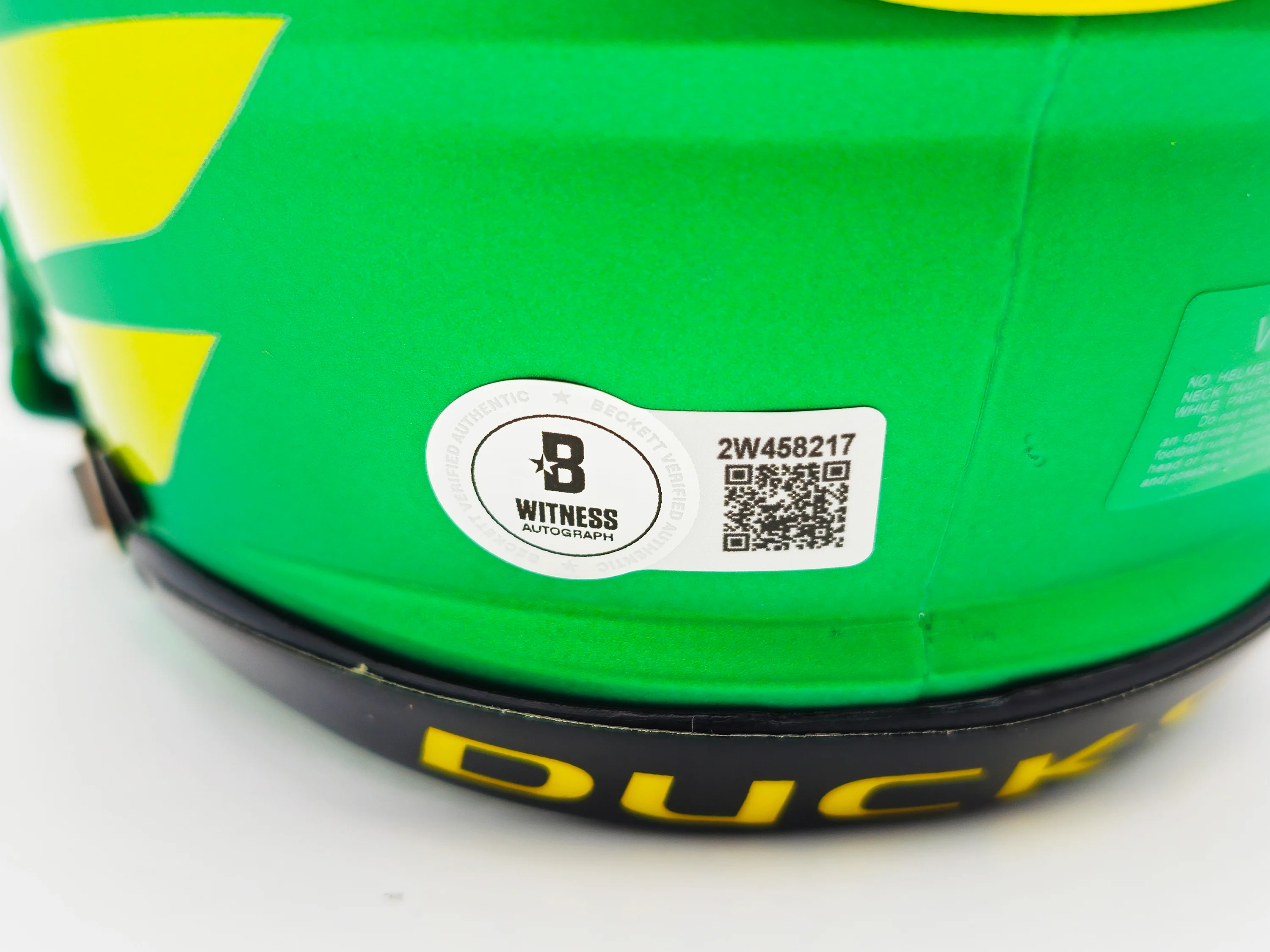 Dillon Gabriel Autographed Oregon Ducks Green Speed Mini Helmet With Wings Beckett BAS Witness Stock #235762 - Image 5