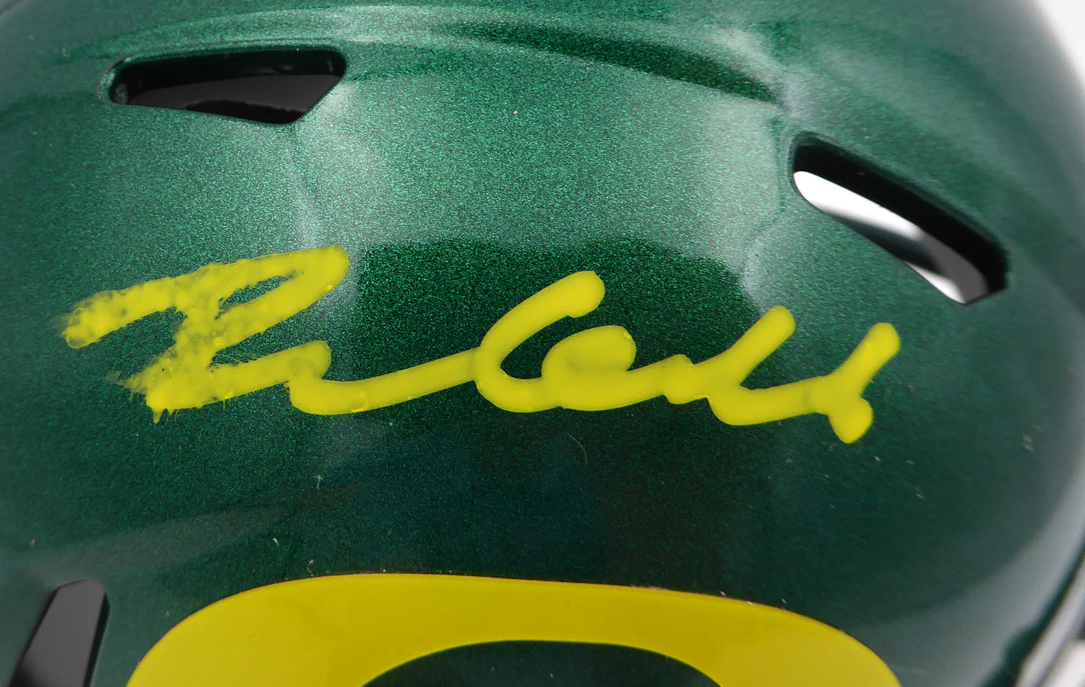 Dillon Gabriel Autographed Oregon Ducks Mini Helmet (Smudged) Beckett BAS QR #2W458521 - Image 2