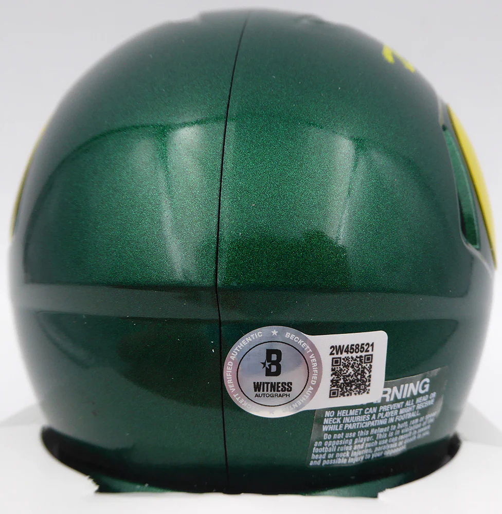 Dillon Gabriel Autographed Oregon Ducks Mini Helmet (Smudged) Beckett BAS QR #2W458521 - Image 5
