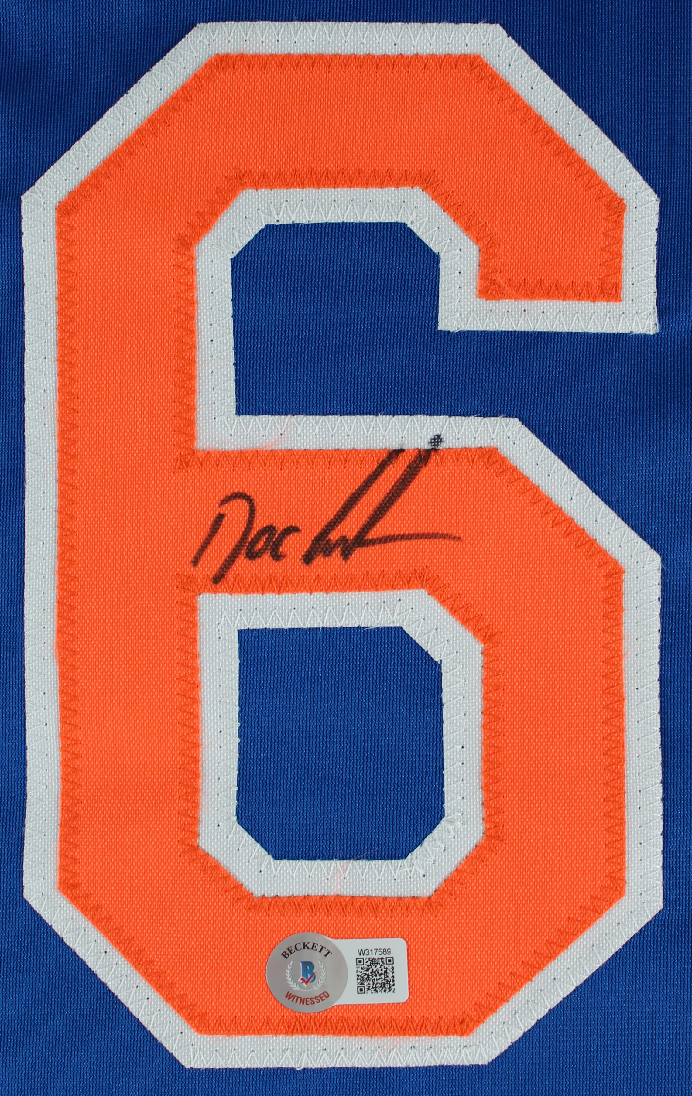 Doc Gooden Authentic Signed Blue Pro Style Framed Jersey BAS Witnessed - Image 3