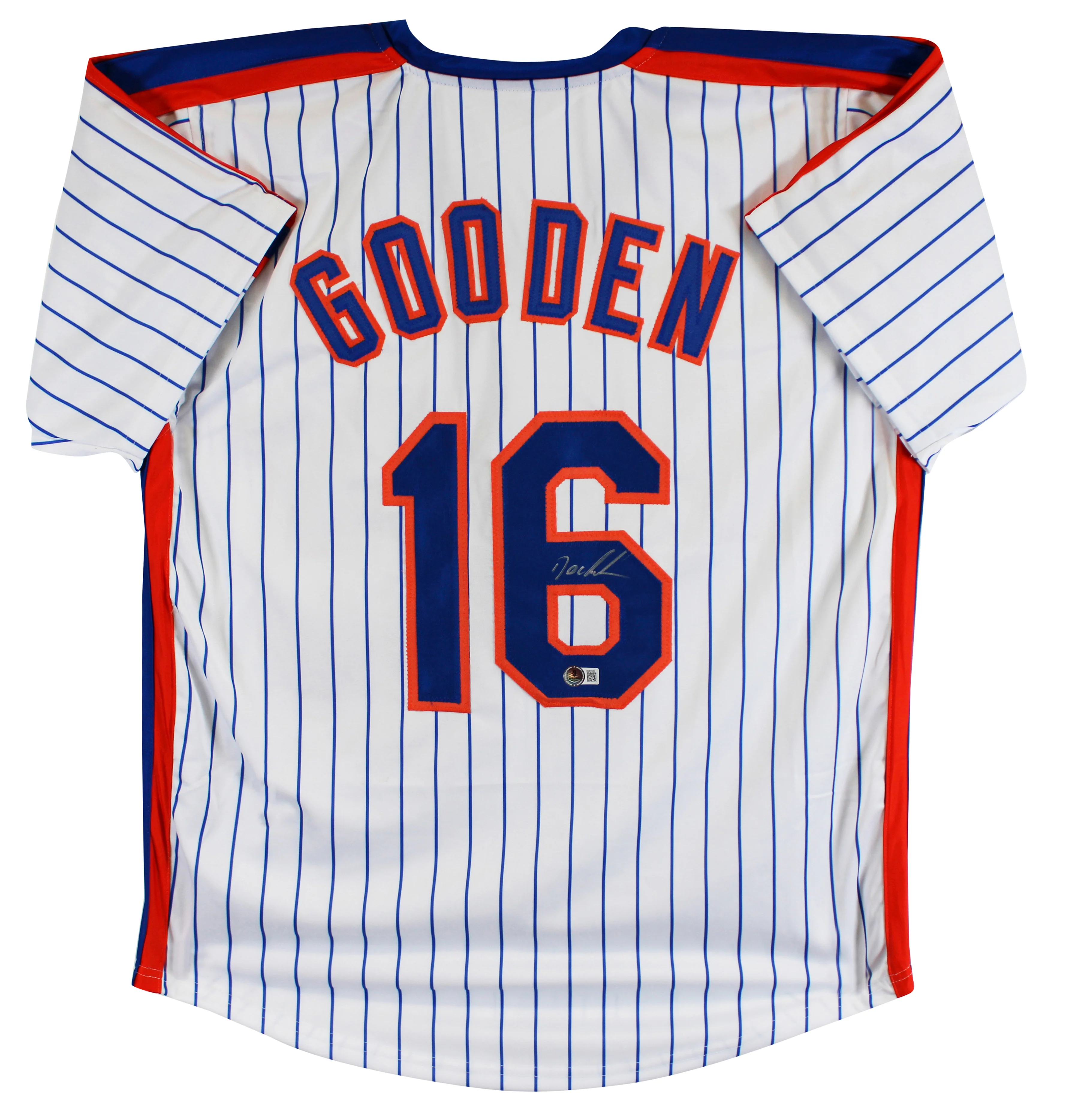 Doc Gooden Authentic Signed White Pinstripe Pro Style Jersey Autographed BAS - Image 2