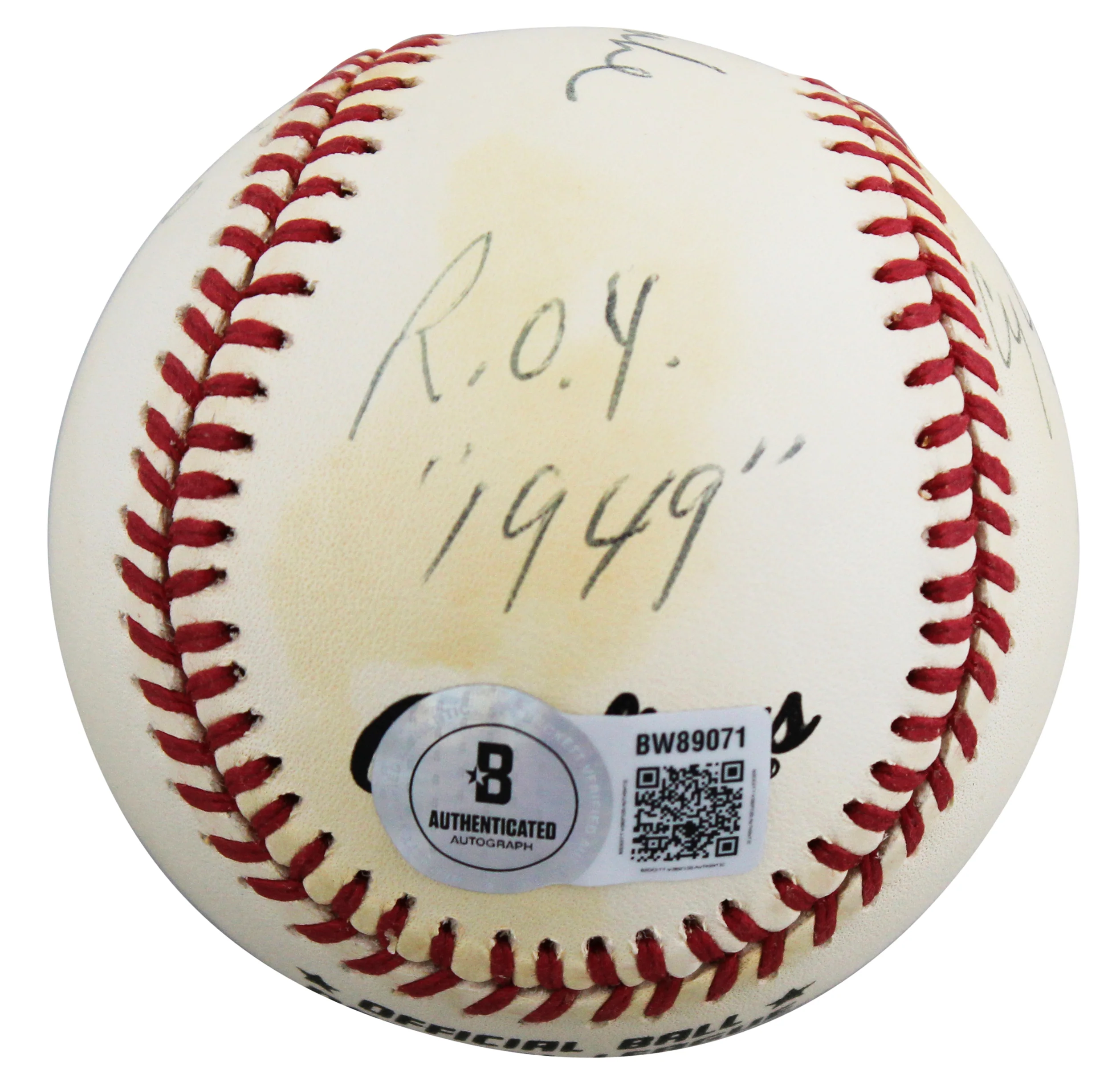 Dodgers Don Newcombe "Career Stat" Signed Coleman ONL Baseball BAS #BW89071 - Image 5