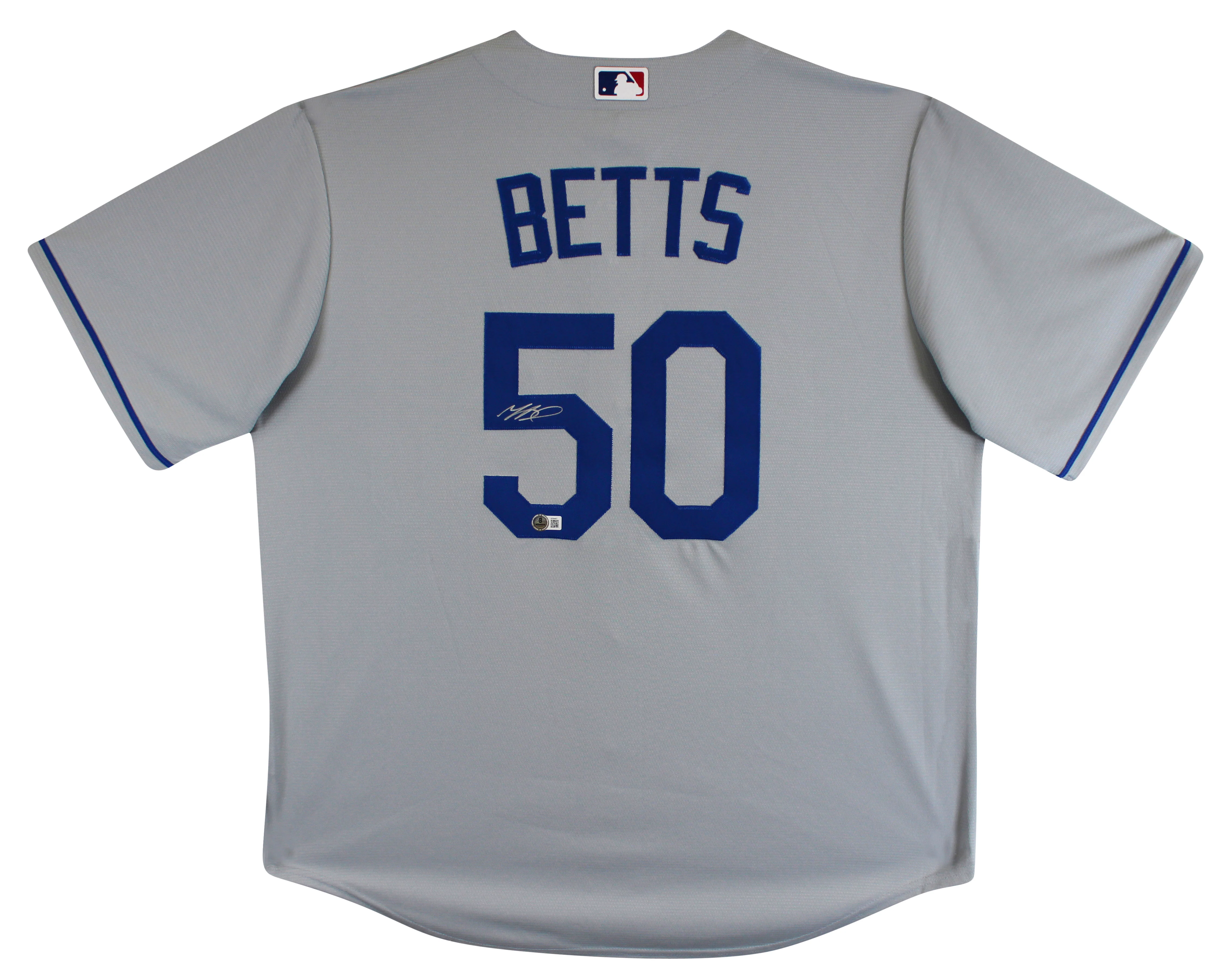 Dodgers Mookie Betts Authentic Signed Gray Nike Jersey Autographed BAS - Image 3