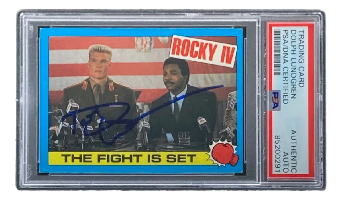 Dolph Lundgren Signed 1985 Topps #12 Rocky IV Ivan Drago Trading Card PSA/DNA
