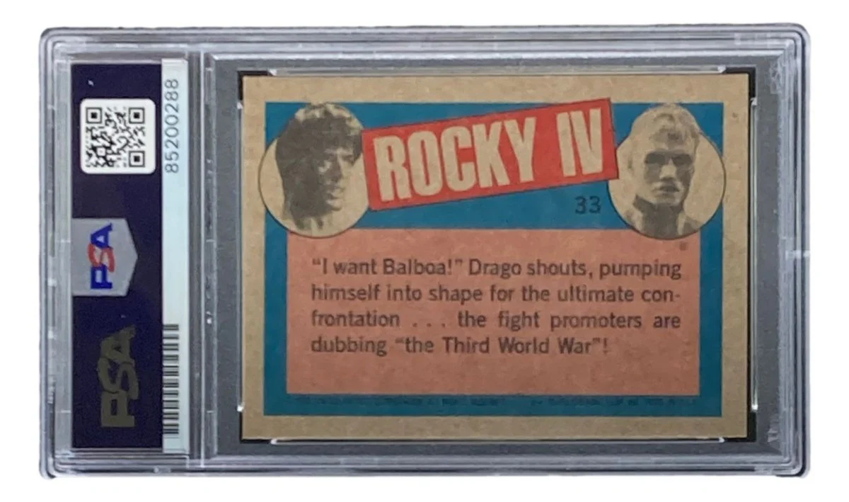 Dolph Lundgren Signed 1985 Topps #33 Rocky IV Ivan Drago Trading Card PSA/DNA - Image 2