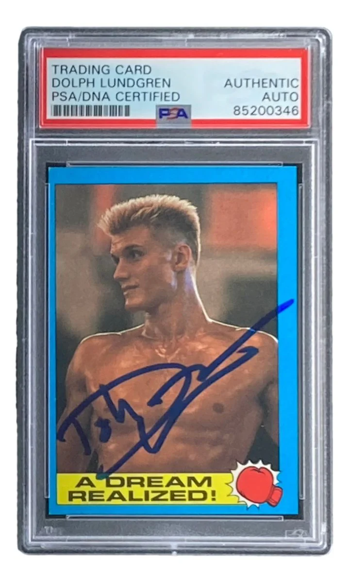 Dolph Lundgren Signed 1985 Topps #40 Rocky IV Ivan Drago Trading Card PSA/DNA