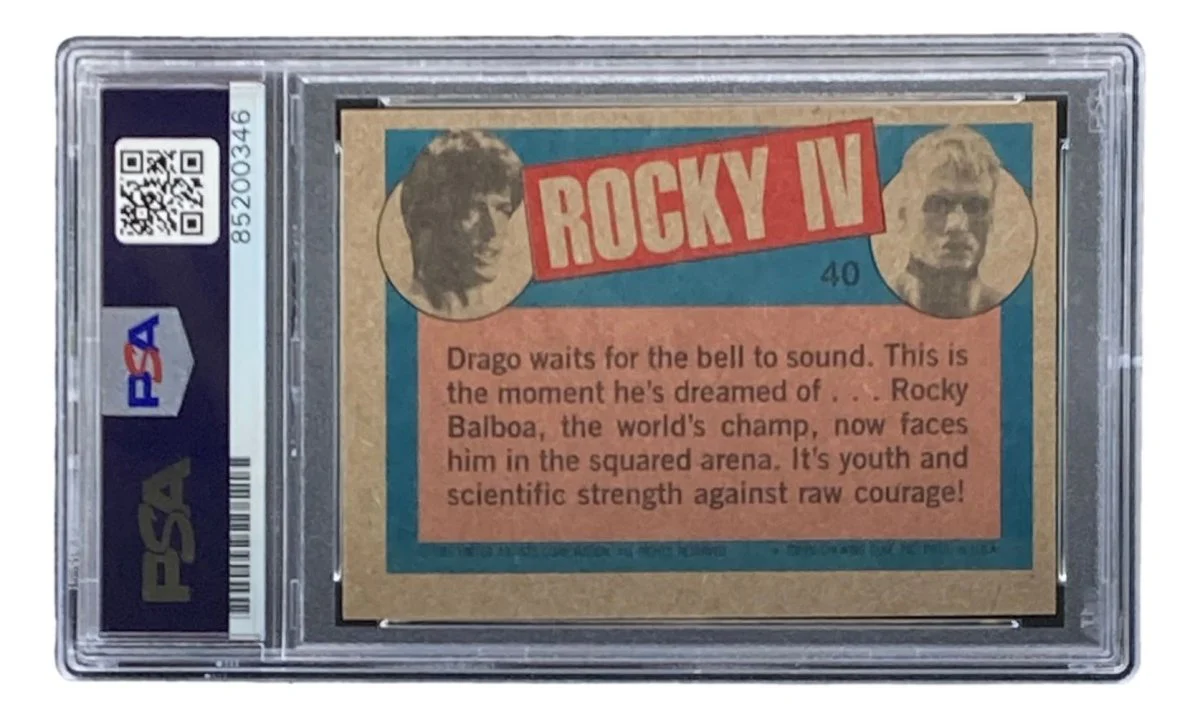 Dolph Lundgren Signed 1985 Topps #40 Rocky IV Ivan Drago Trading Card PSA/DNA - Image 2