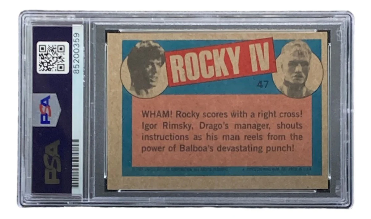 Dolph Lundgren Signed 1985 Topps #47 Rocky IV Ivan Drago Trading Card PSA/DNA - Image 2