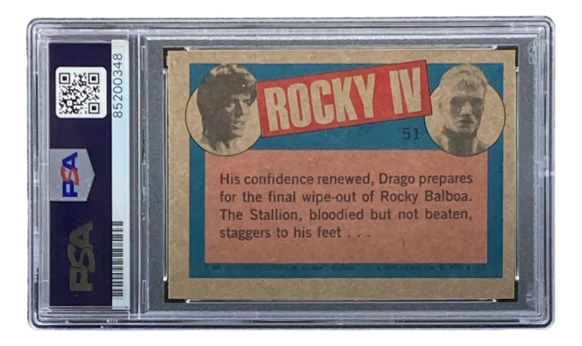 Dolph Lundgren Signed 1985 Topps #51 Rocky IV Ivan Drago Trading Card PSA/DNA - Image 2