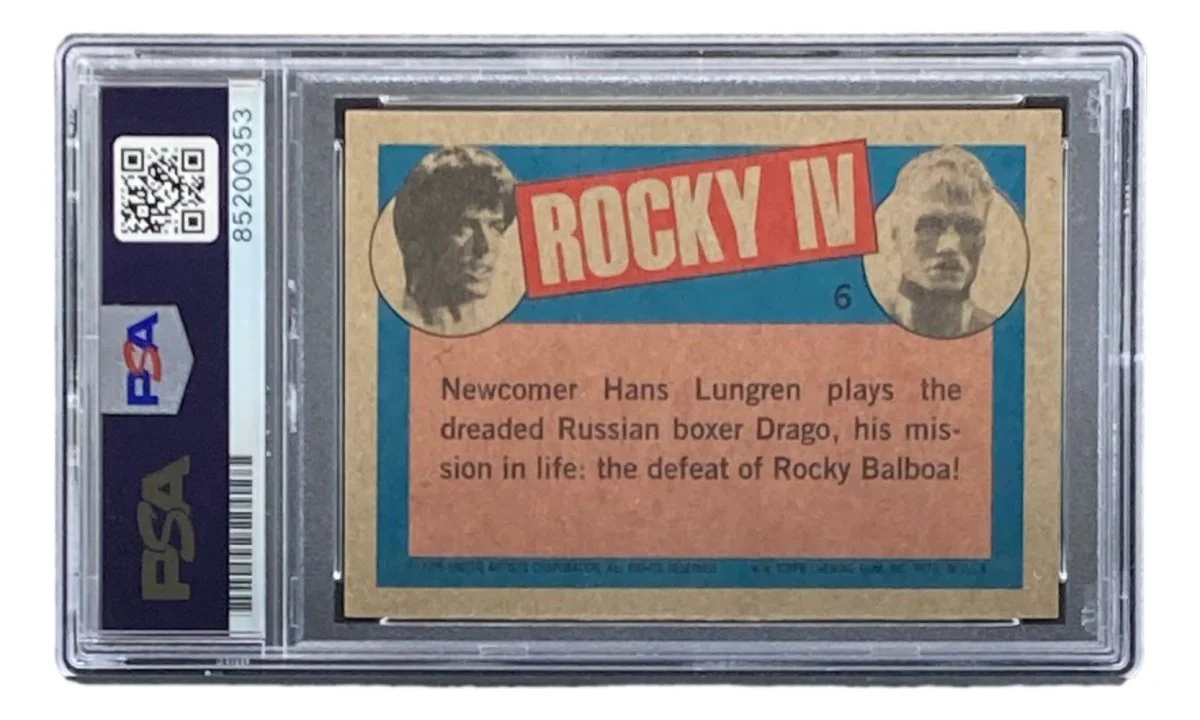 Dolph Lundgren Signed 1985 Topps #6 Rocky IV Ivan Drago Trading Card PSA/DNA - Image 2
