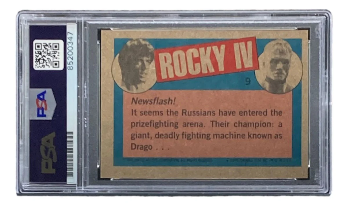 Dolph Lundgren Signed 1985 Topps #9 Rocky IV Ivan Drago Trading Card PSA/DNA - Image 2