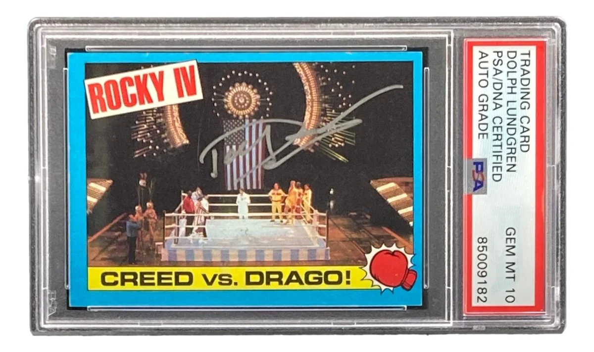 Dolph Lundgren Signed Ivan Drago 1985 Topps #15 Trading Card PSA/DNA Gem MT 10