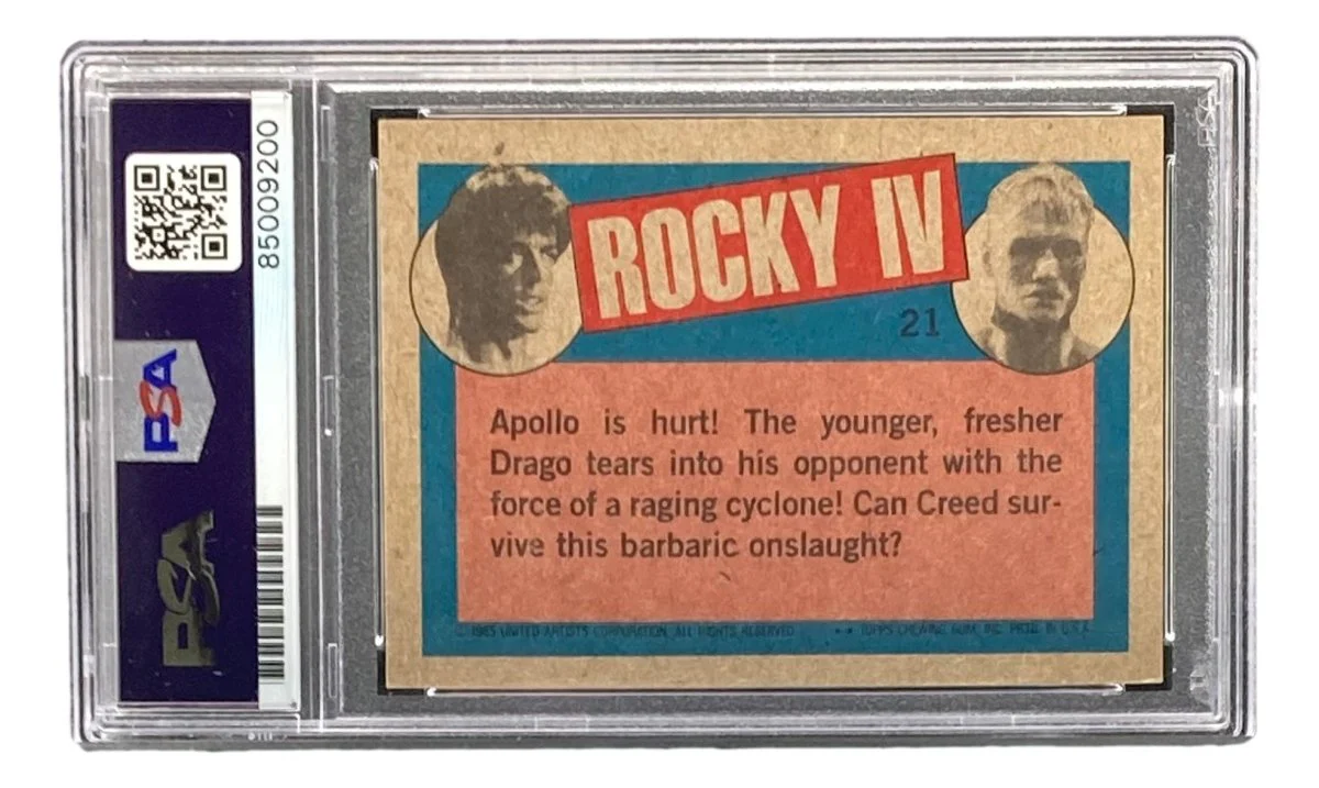 Dolph Lundgren Signed Ivan Drago 1985 Topps #21 Trading Card PSA/DNA - Image 2