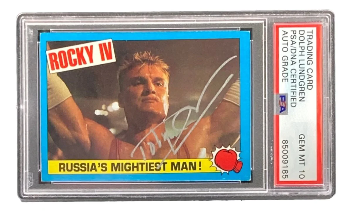 Dolph Lundgren Signed Ivan Drago 1985 Topps #31 Trading Card PSA/DNA Gem MT 10 - Image 4