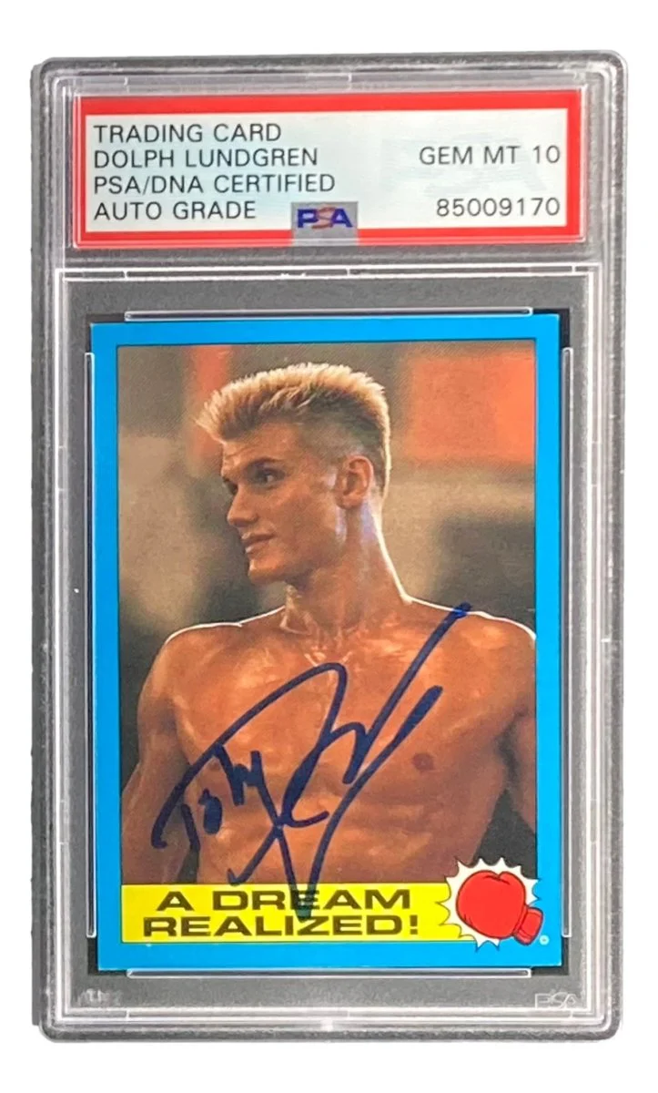 Dolph Lundgren Signed Ivan Drago 1985 Topps #40 Trading Card PSA/DNA Gem MT 10 - Image 4
