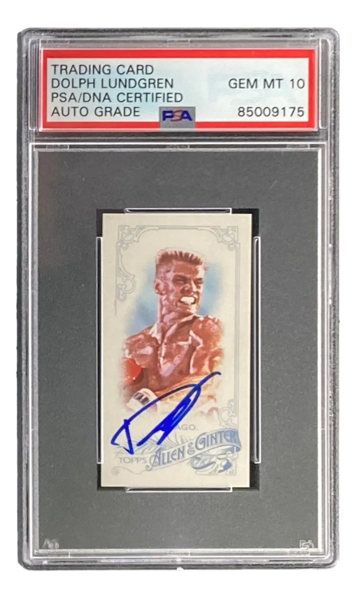 Dolph Lundgren Signed Ivan Drago 2015 Topps A&G Tobacco Card PSA/DNA Gem MT 10 - Image 4